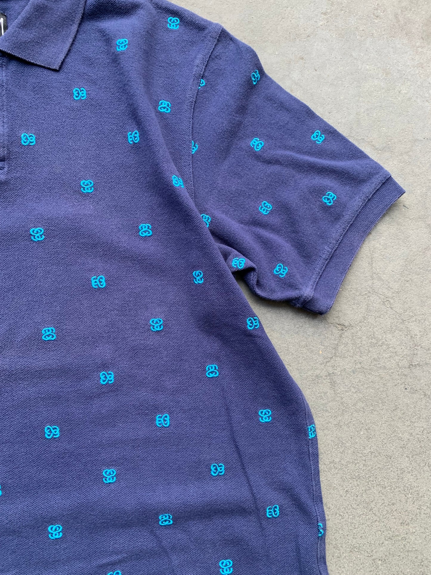 (S/M) 2000s Stussy Monogram Polo