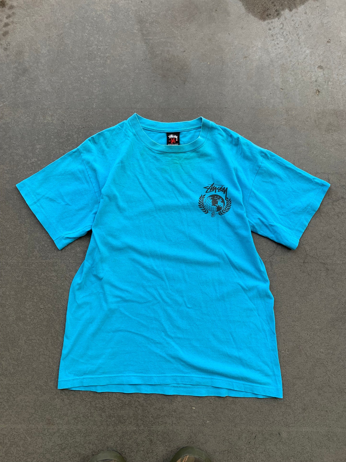 (S) Early 2000s Stussy Globe Tee