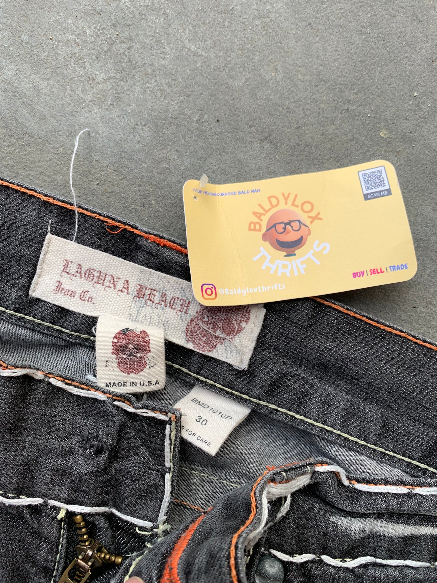(30”) Y2K Laguna Skull Contrast Denim