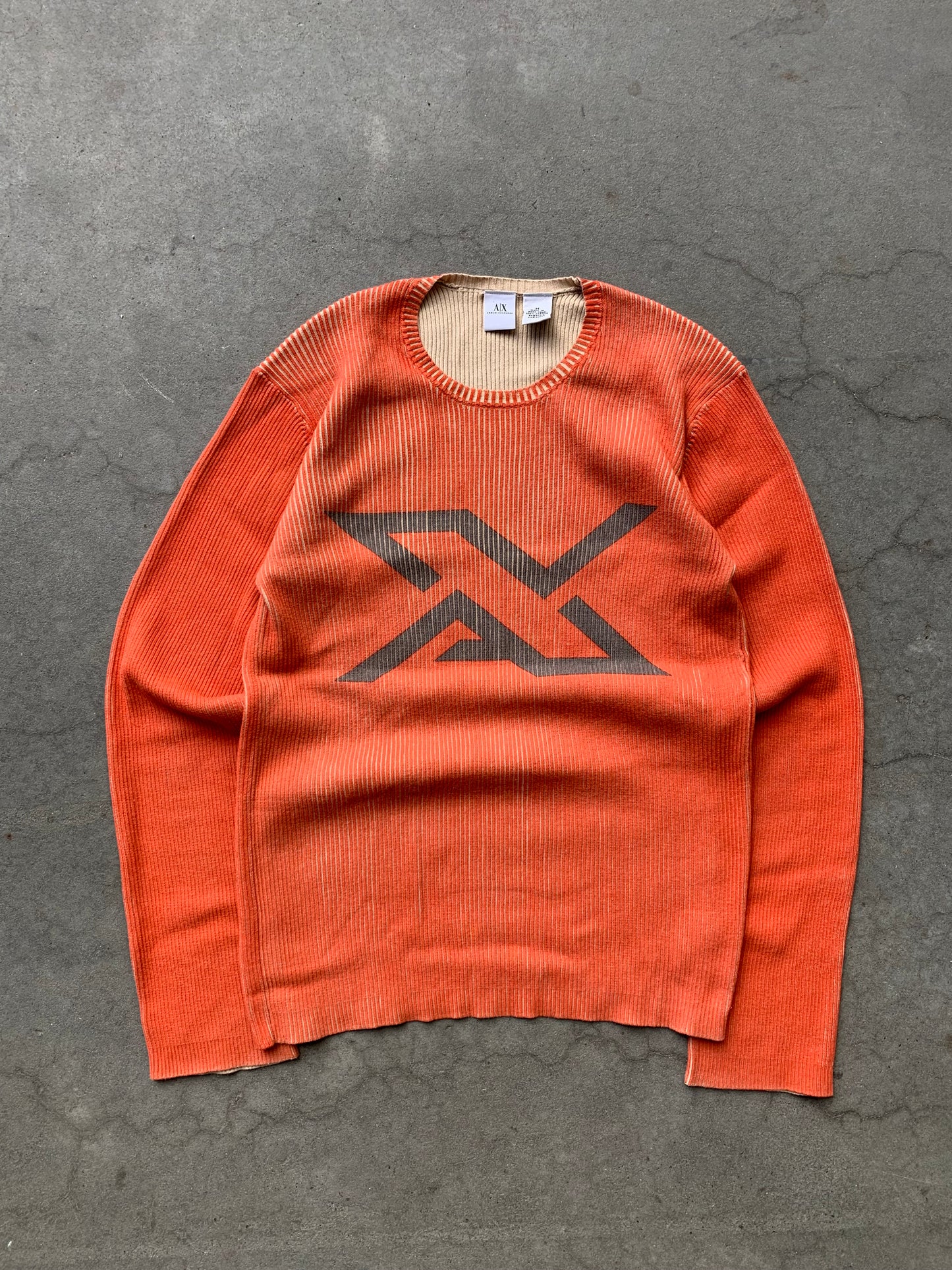 (S/M) 00’s Vintage Armani Thermal Waffle Knit Top