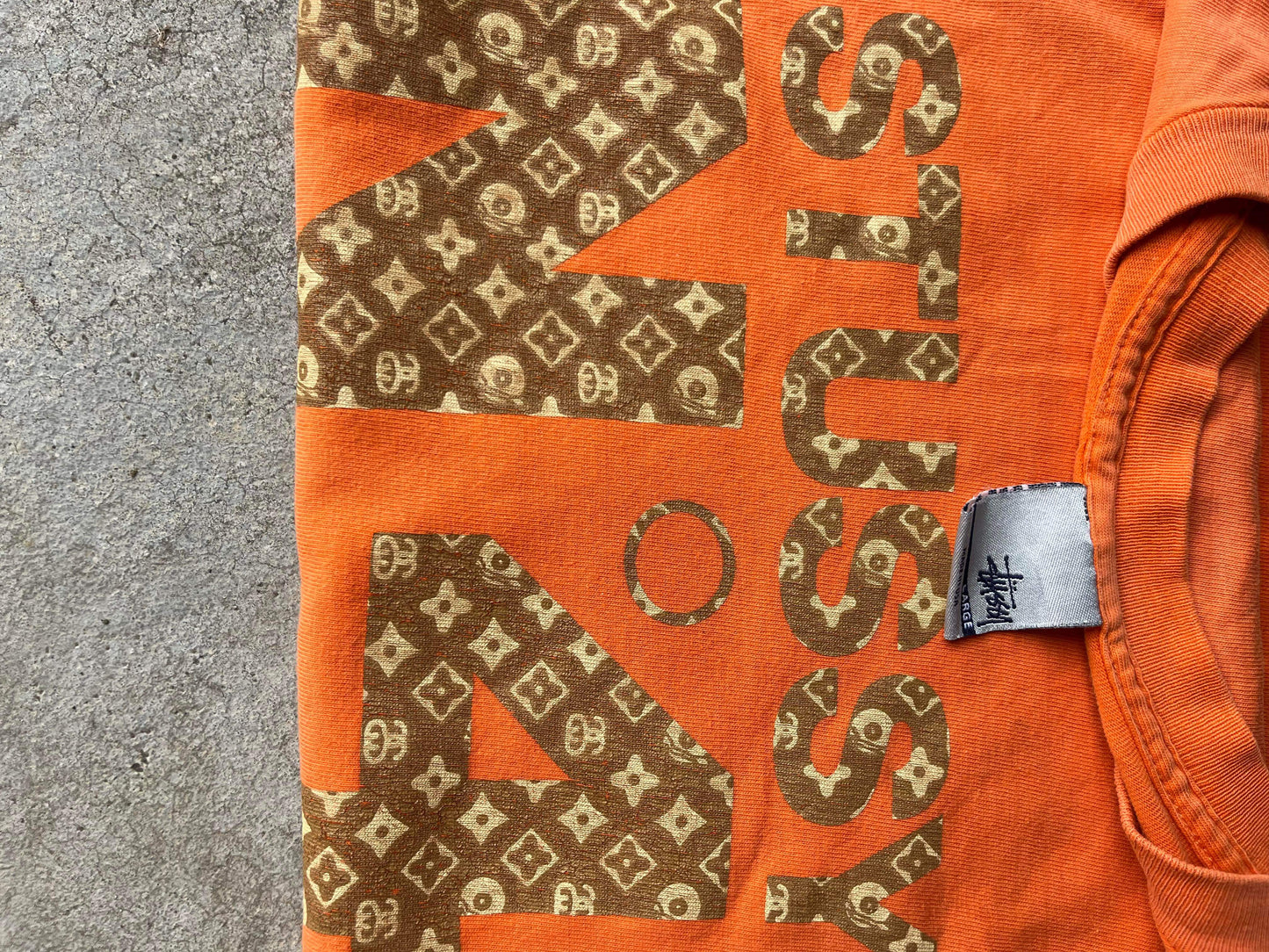 (L) 90’s Stussy Sunfaded Orange N4 Tee