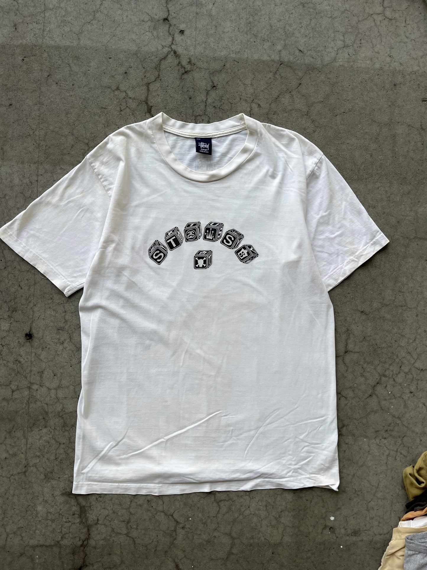 (L/XL) 1998 Stussy 3D Building Blocks Tee