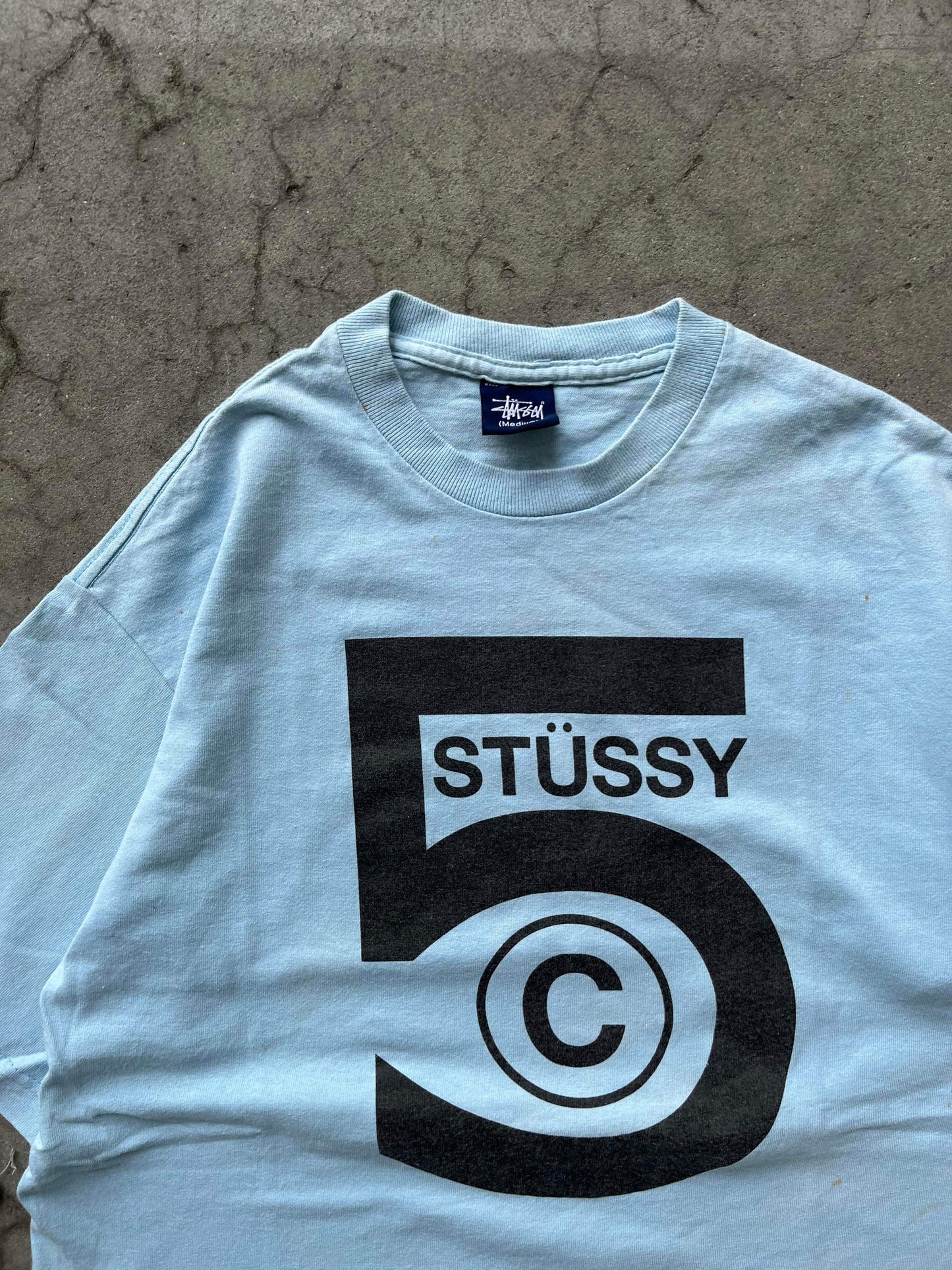 (M) 90’s Stussy Baby Blue Tee