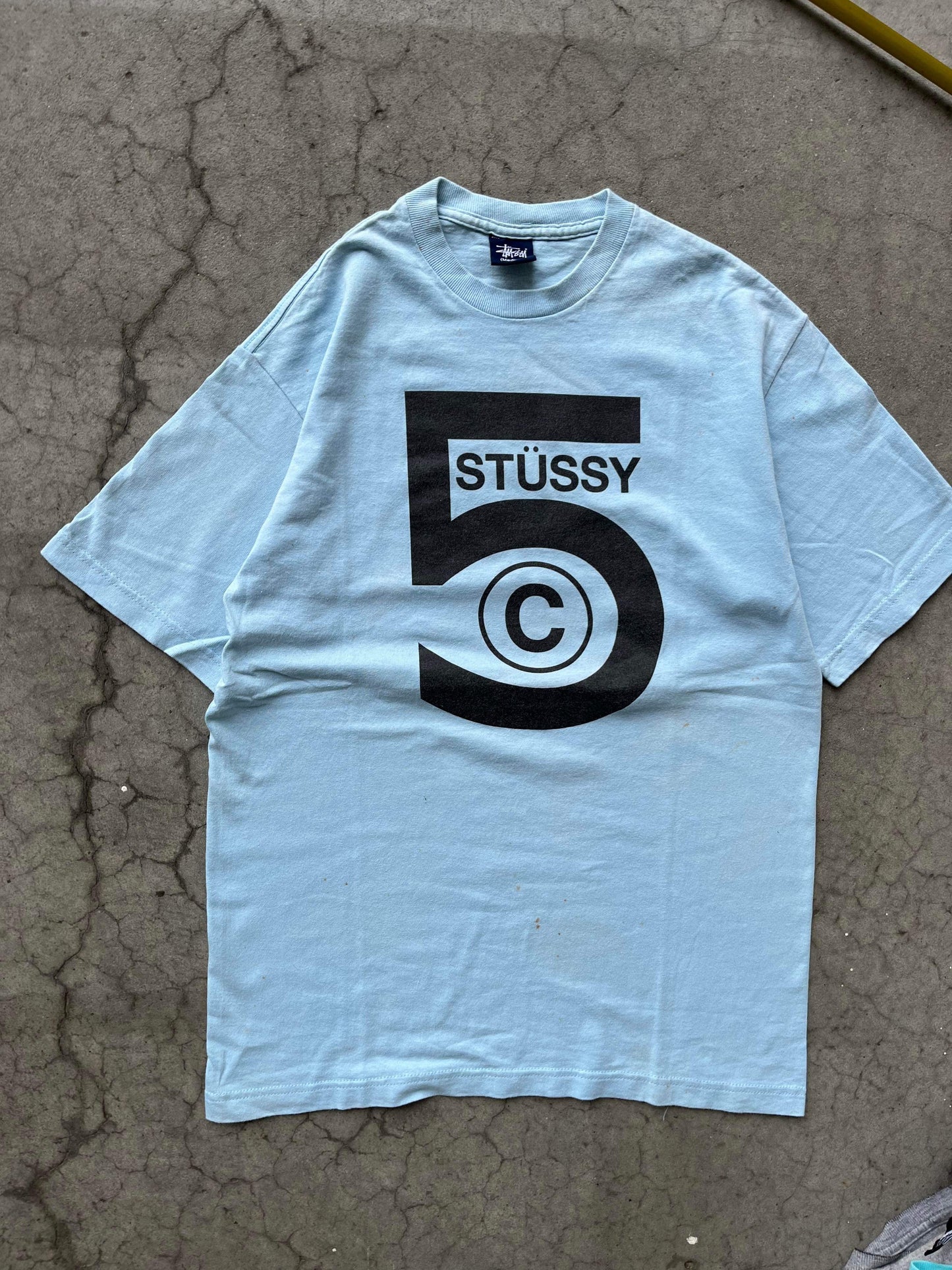 (M) 90’s Stussy Baby Blue Tee