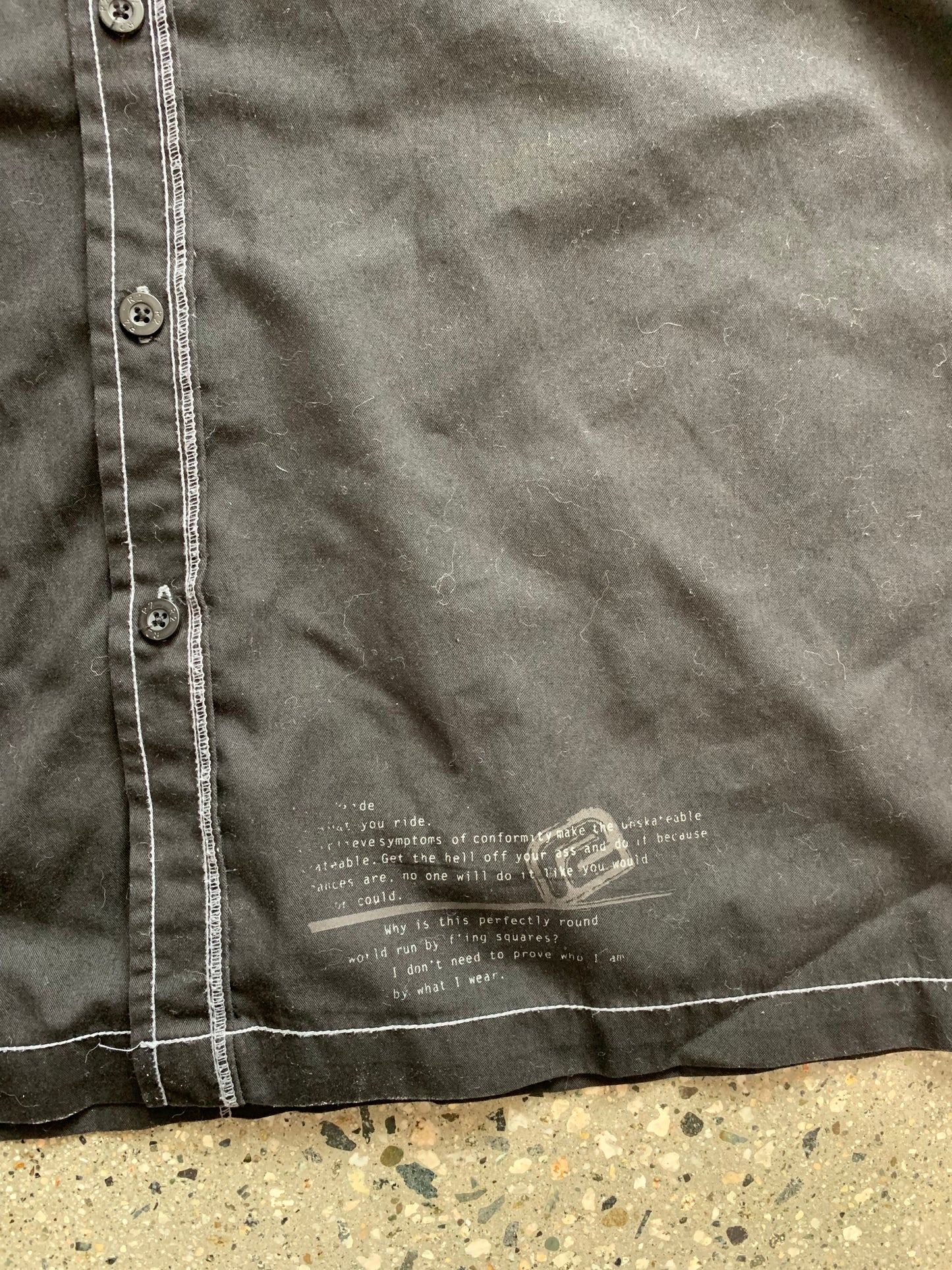 (M/L) Y2K Industrial Gear Contrast Button Up