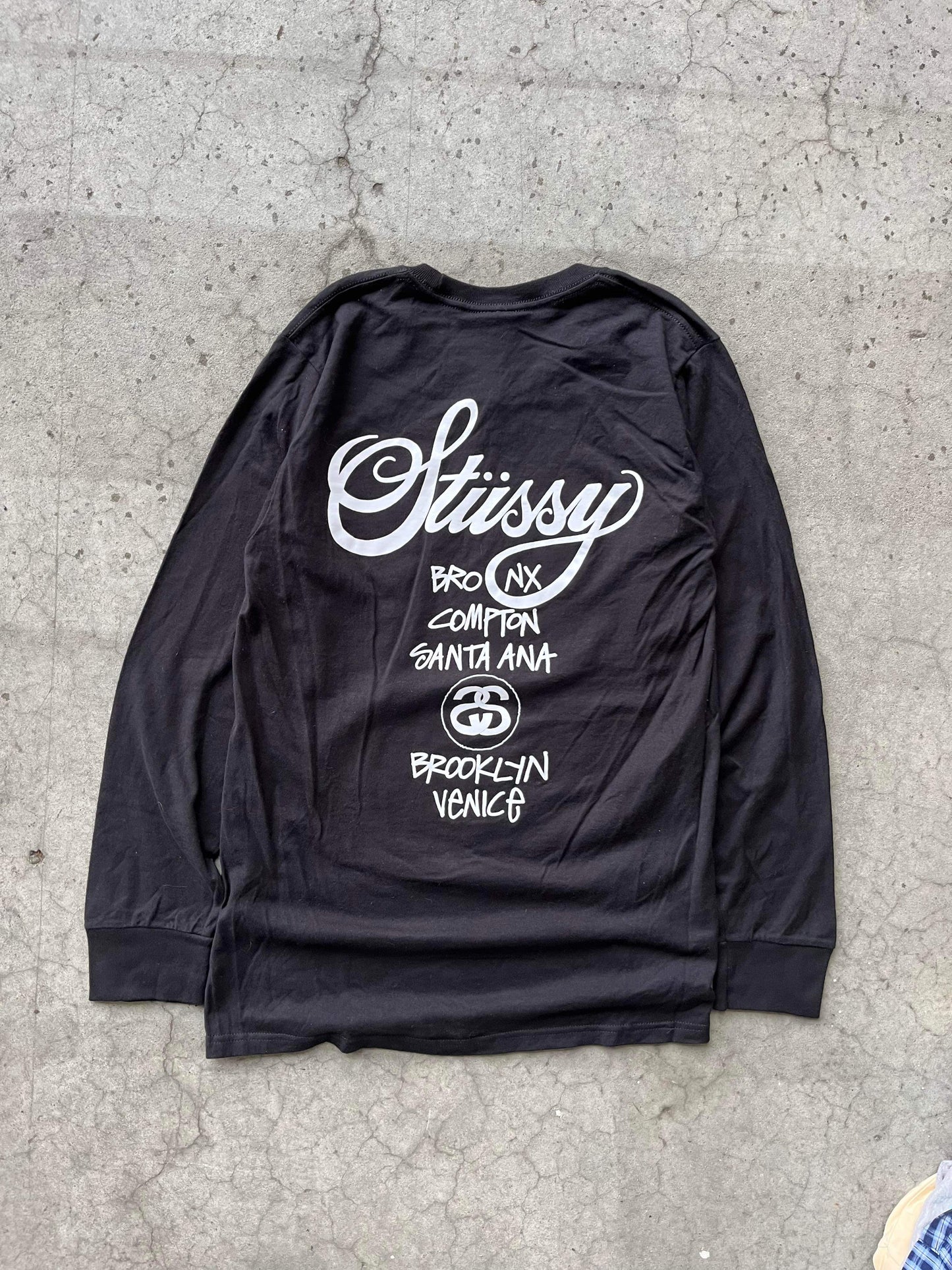 (s/m) Stussy script cities LS BNWT