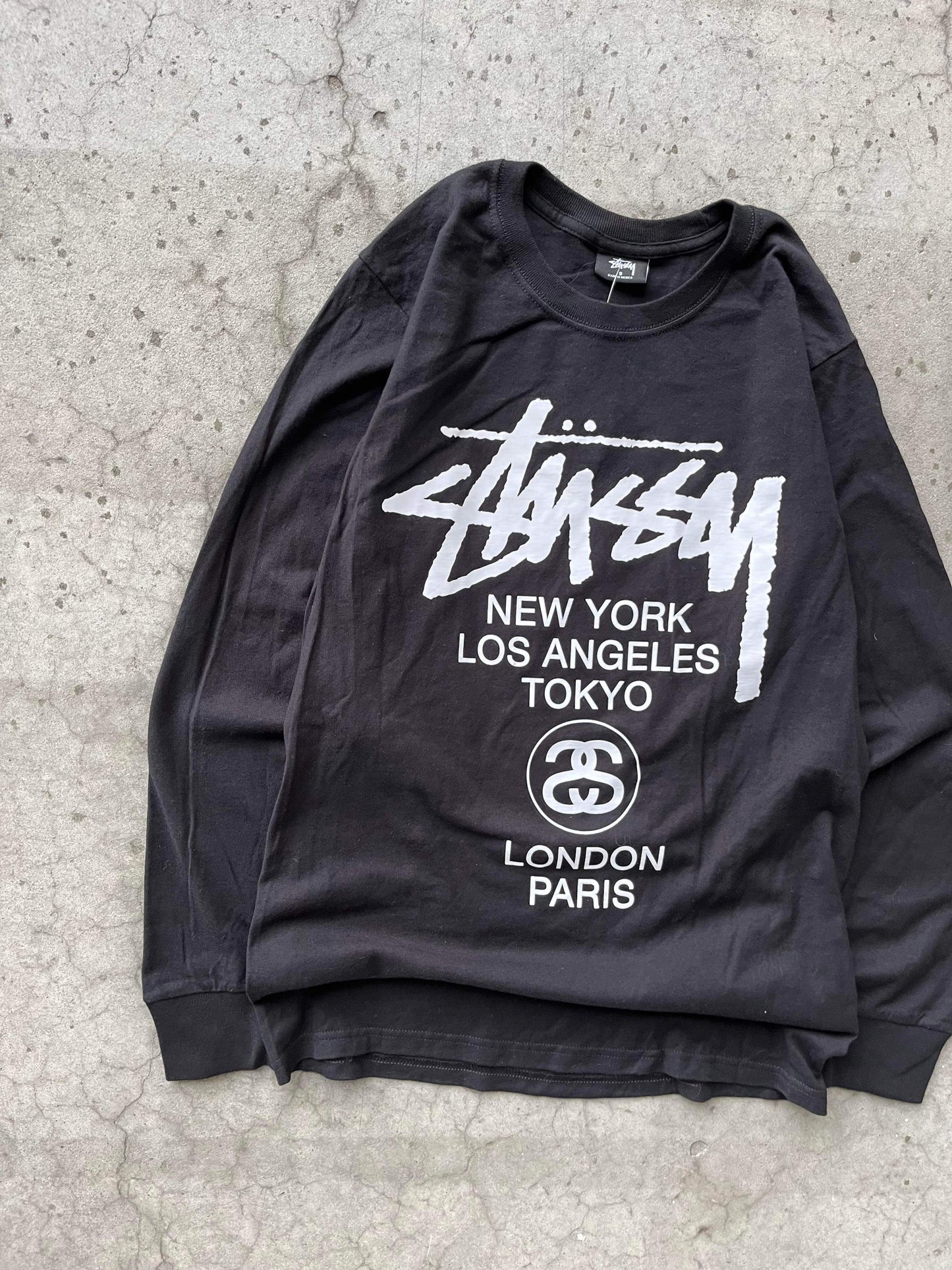 (s/m) Stussy script cities LS BNWT
