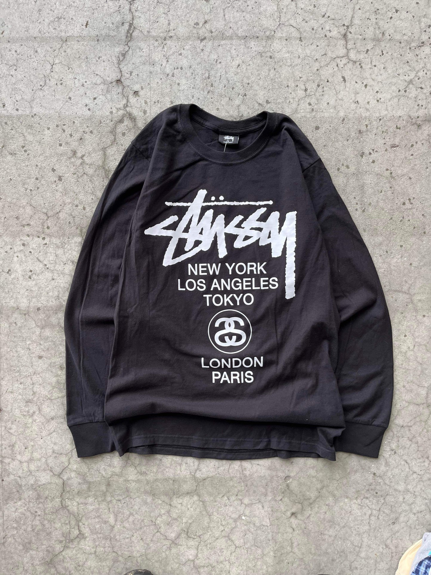 (s/m) Stussy script cities LS BNWT