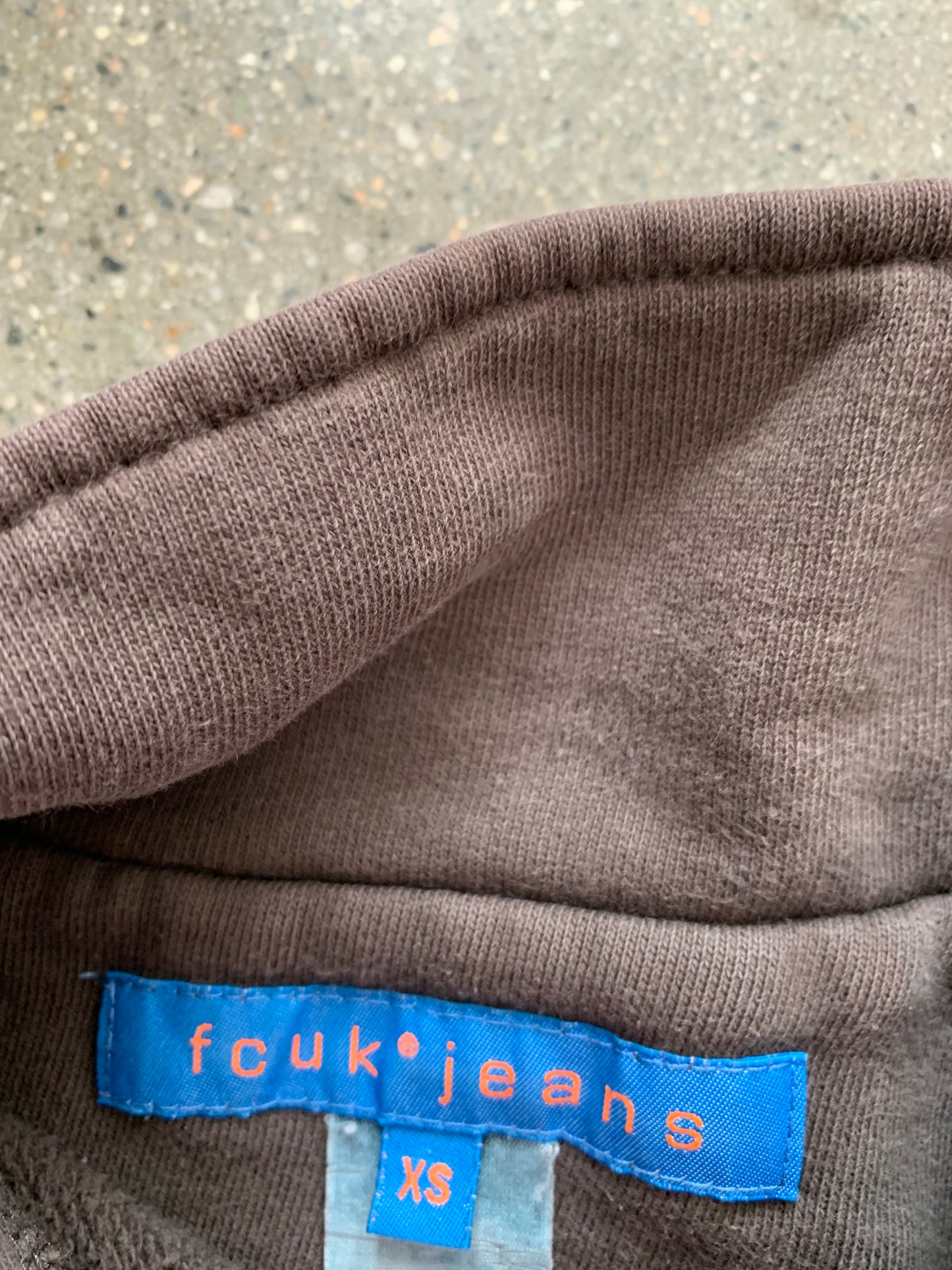 (XS) Brown FCUK Jeans Zip Up
