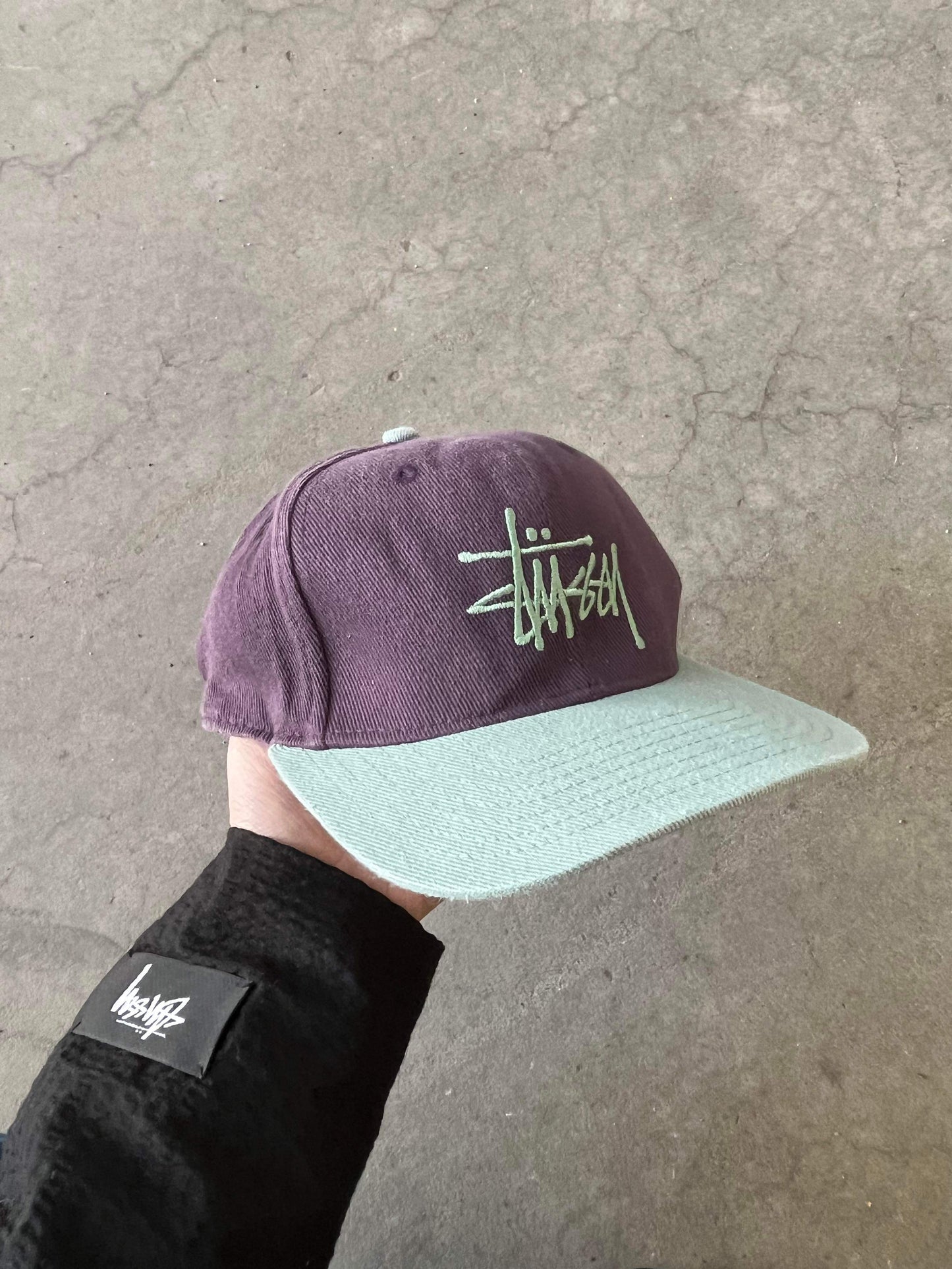 (OSFA) Sunfaded Stussy Script Hat