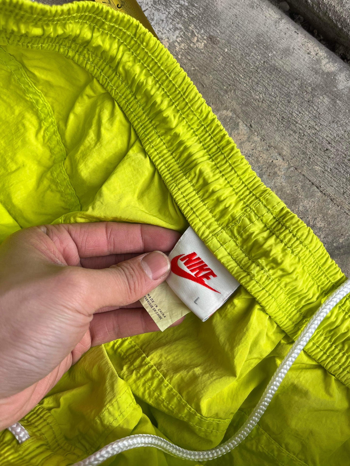 (34”) Stussy x Nike Neon Green Windbreaker Parachutes
