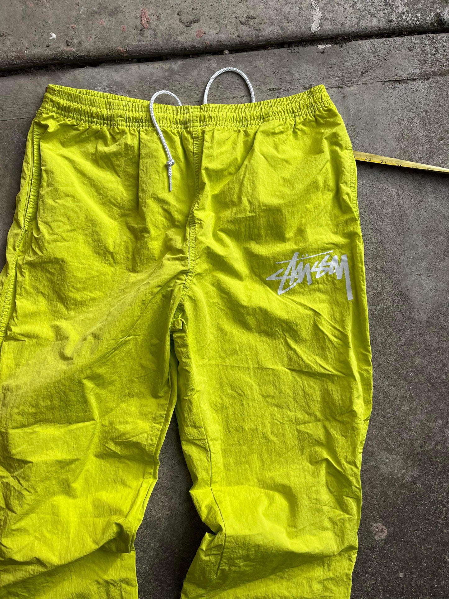 (34”) Stussy x Nike Neon Green Windbreaker Parachutes