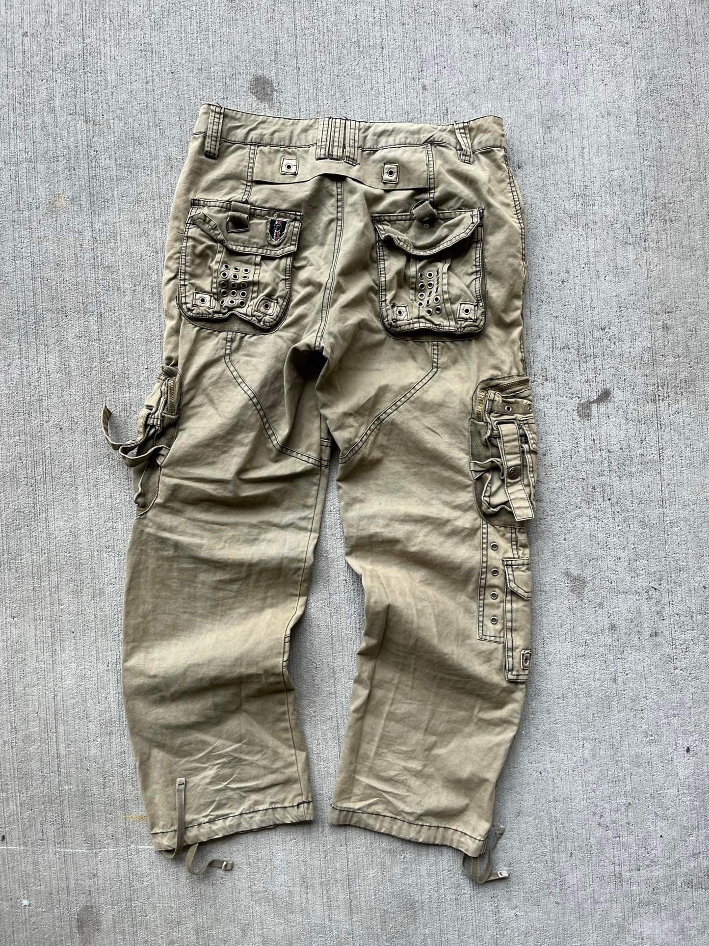 (32”) Vintage Military Utility Bondage Cargos