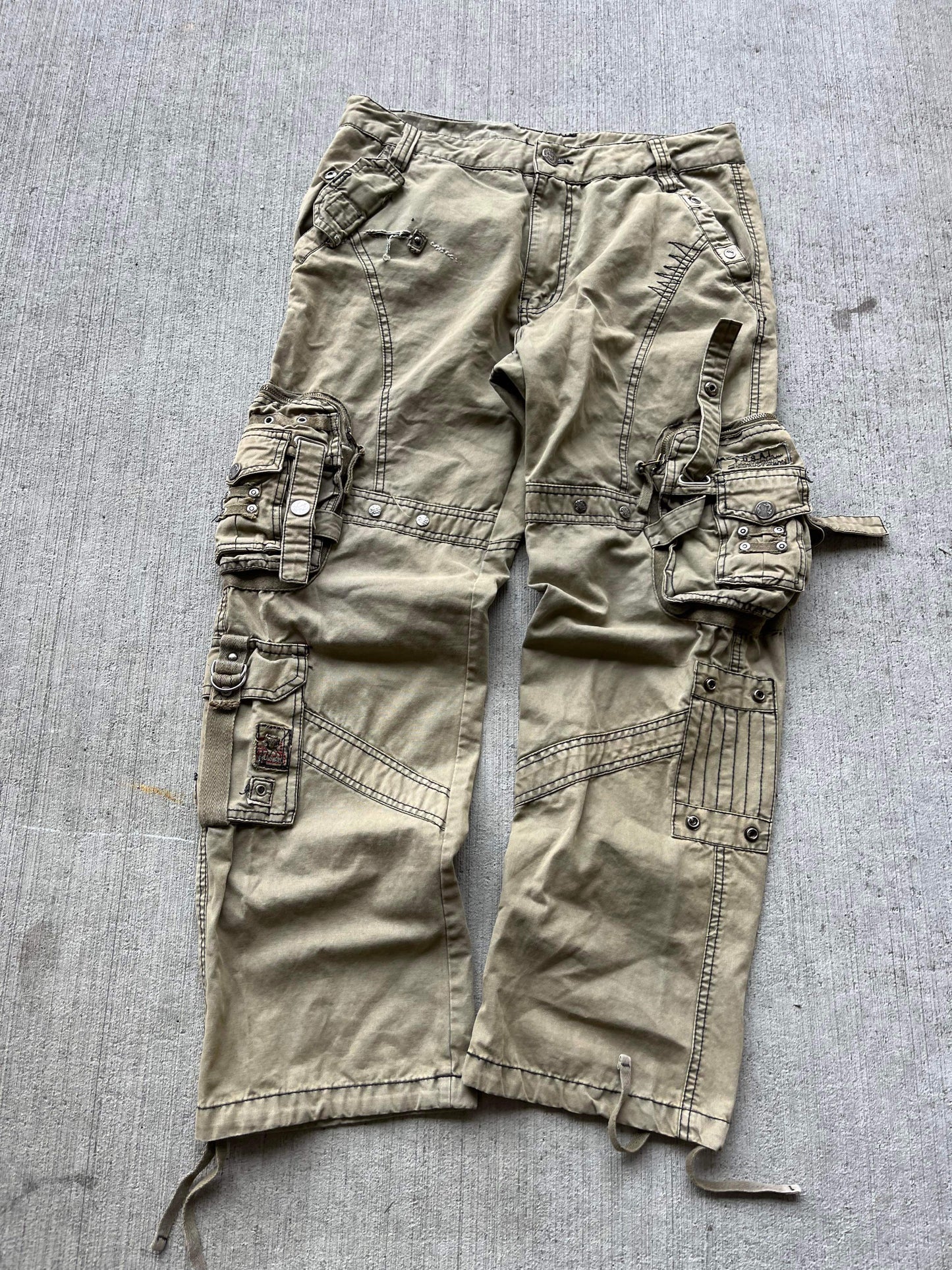 (32”) Vintage Military Utility Bondage Cargos