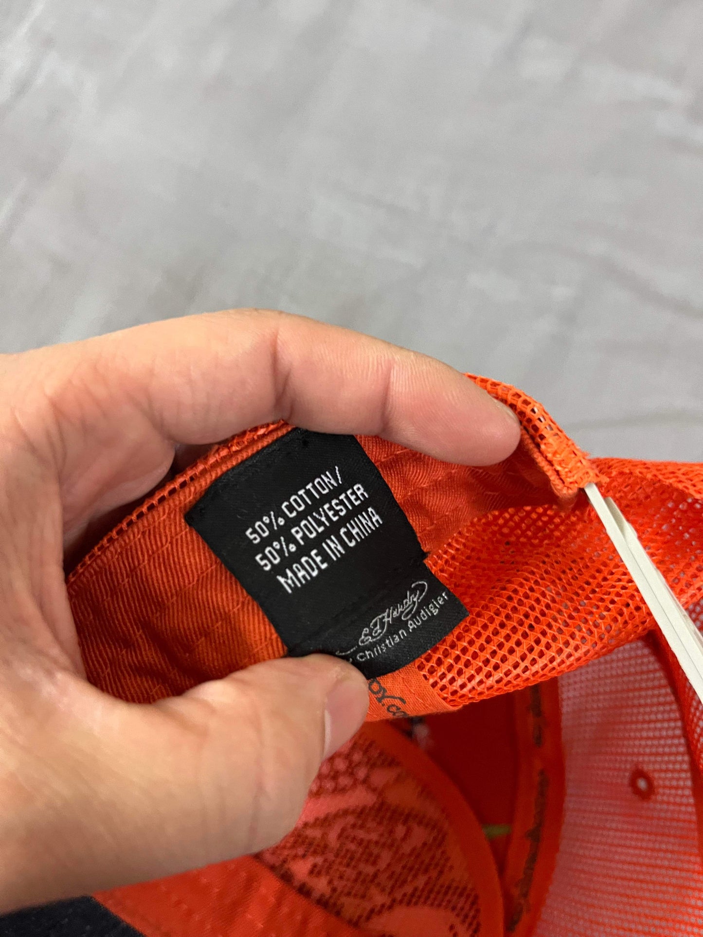 (OSFA) Ed Hardy Orange Trucker