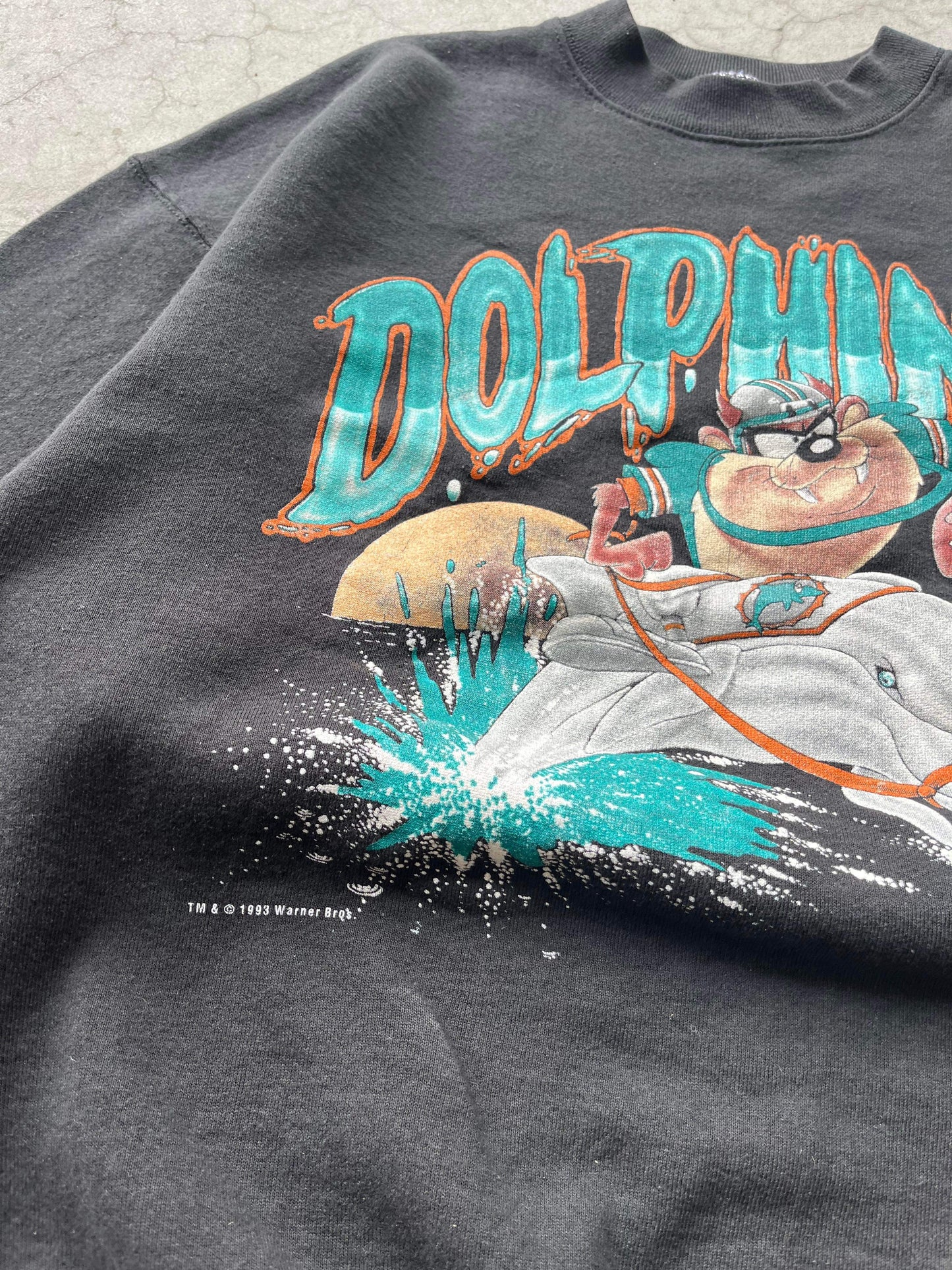 (XL) 1993 Taz Miami Dolphins Crewneck