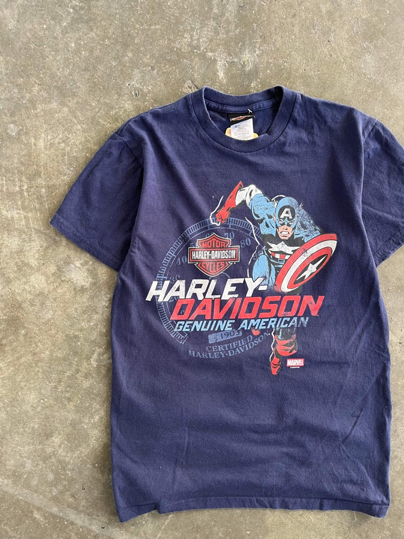 (S) Harley Davidson x Marvel Tee