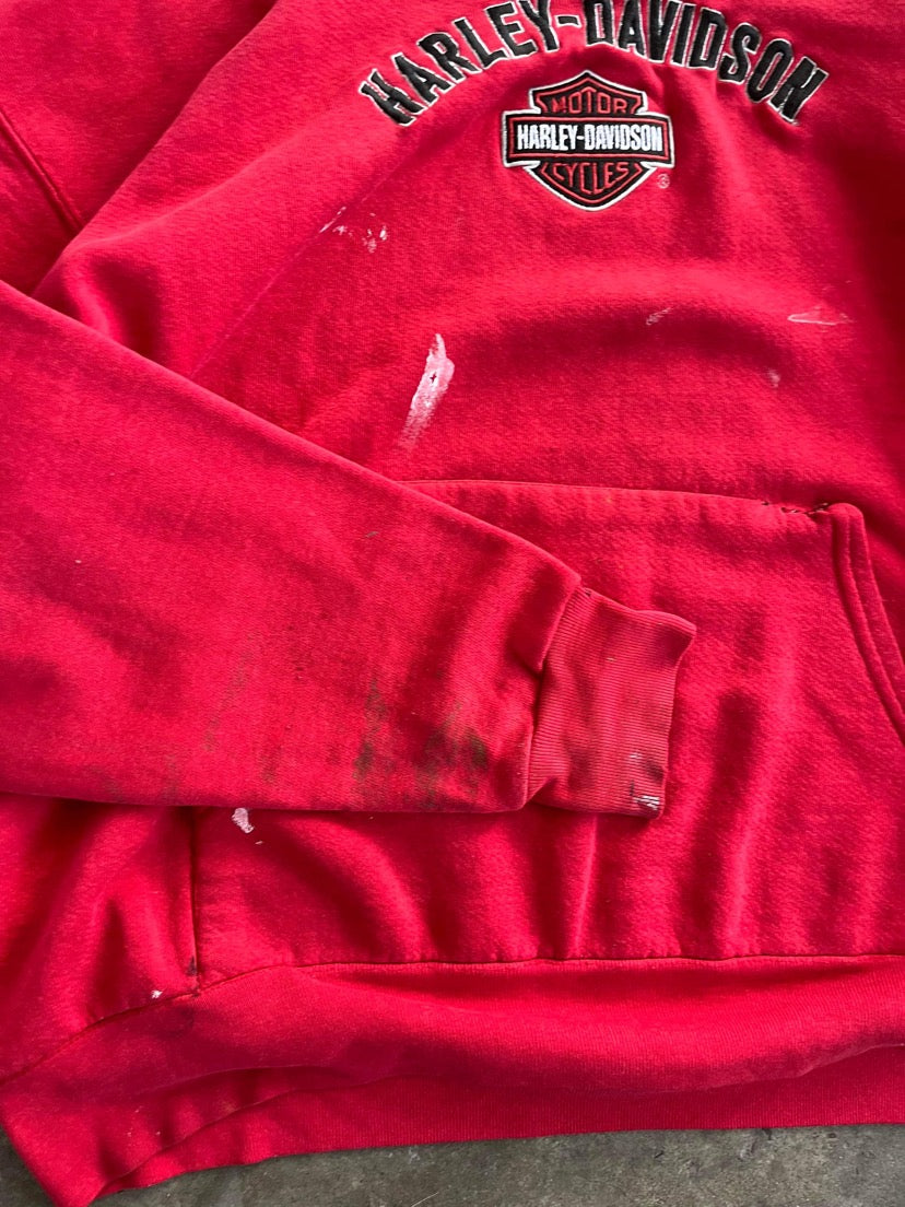 (XL/2X) Harley Davidson Distressed Hoodie