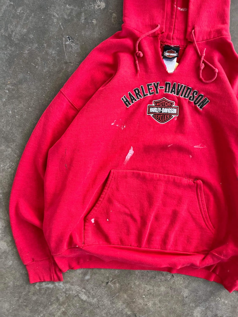 (XL/2X) Harley Davidson Distressed Hoodie