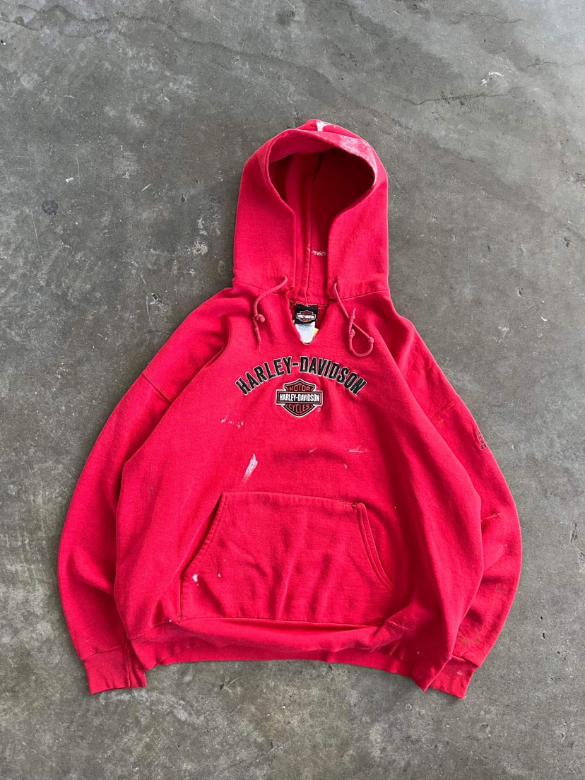 (XL/2X) Harley Davidson Distressed Hoodie