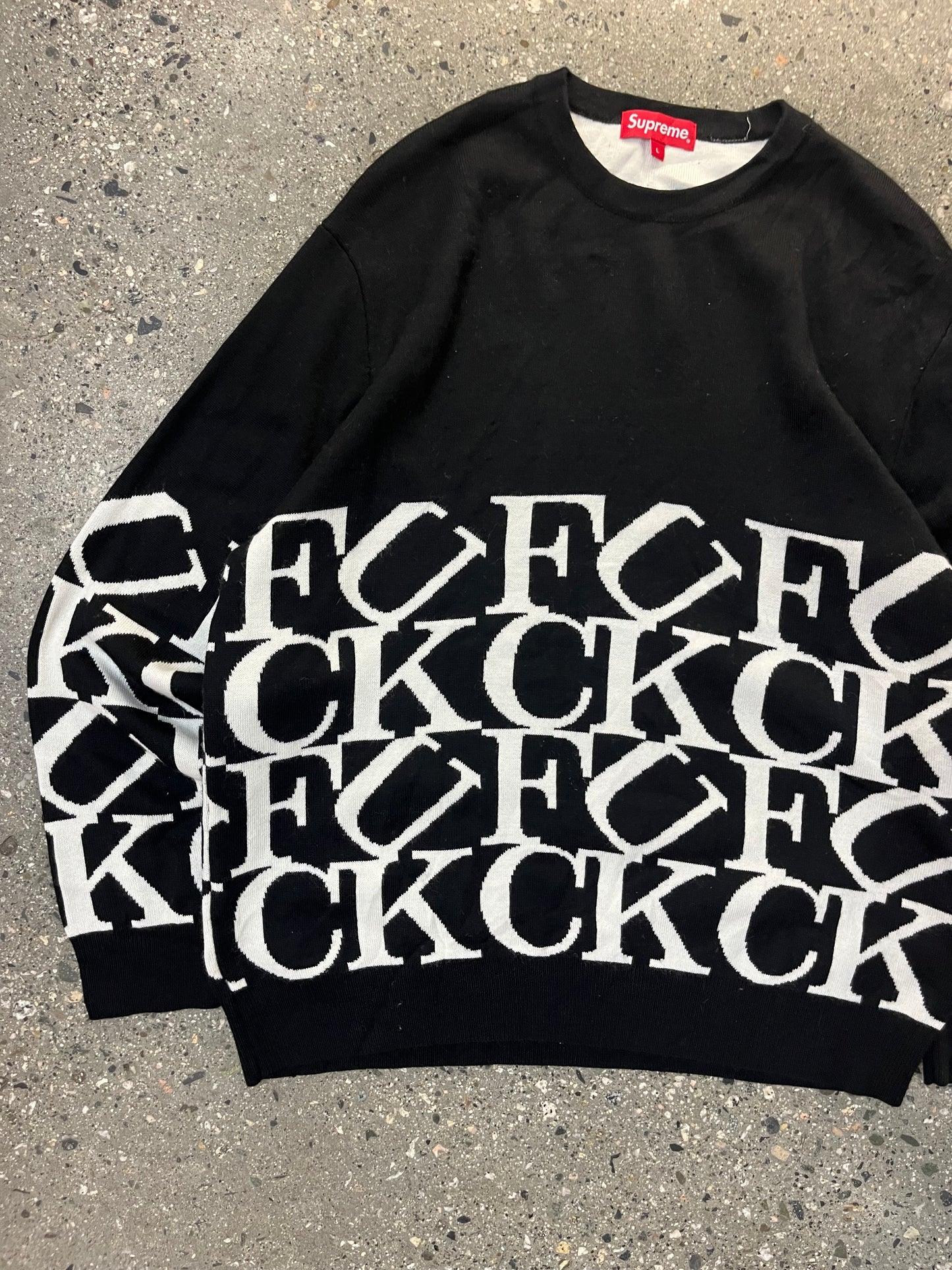 (L) Supreme F*CK Knitted Sweater