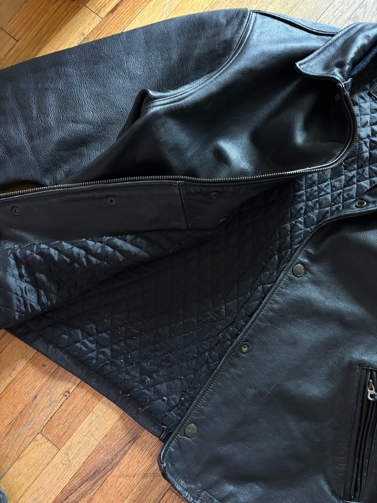 (XL) Late 80s - Mid 90s Stussy Real Cowhide Burly Gear Leather Jacket