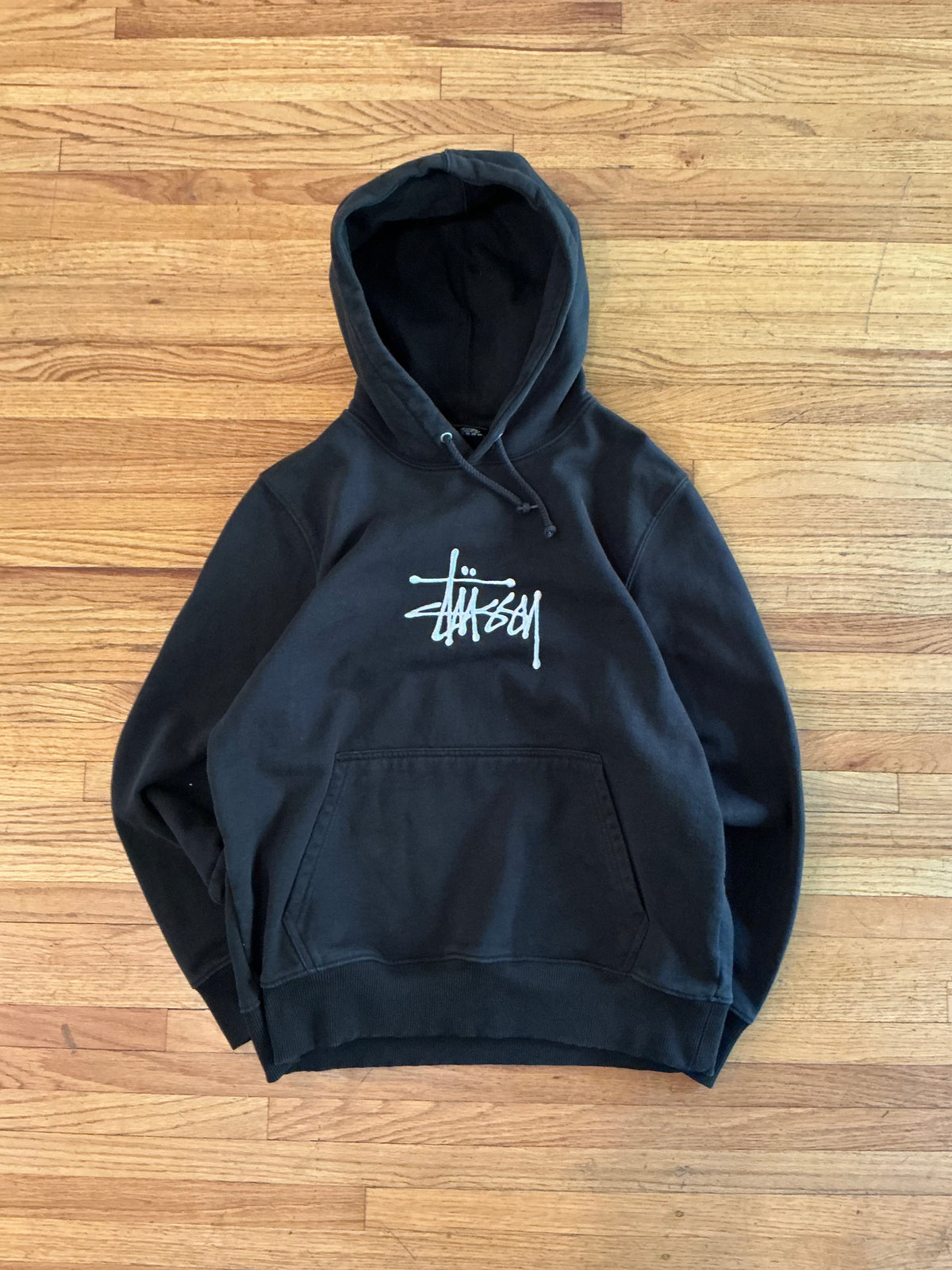 Stussy Applique Script Hoodie Black