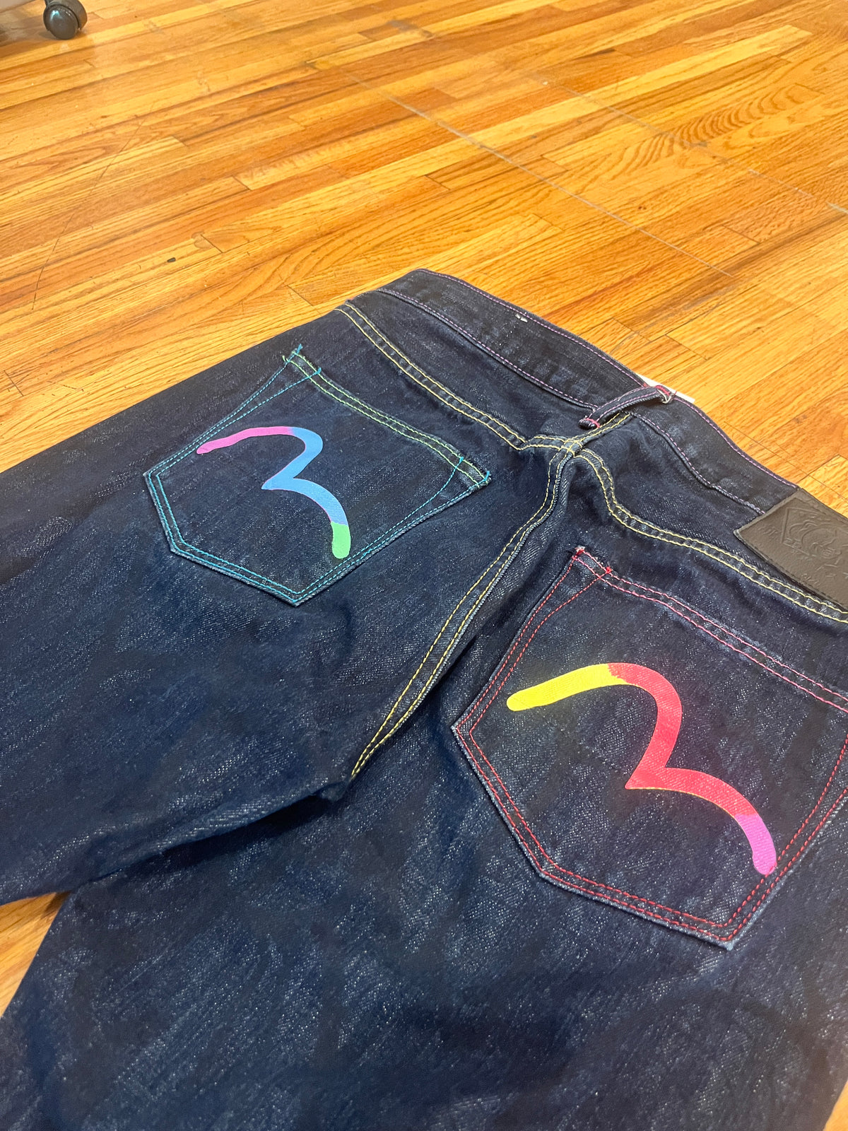 (L) “36” Evisu Dark Wash Denim