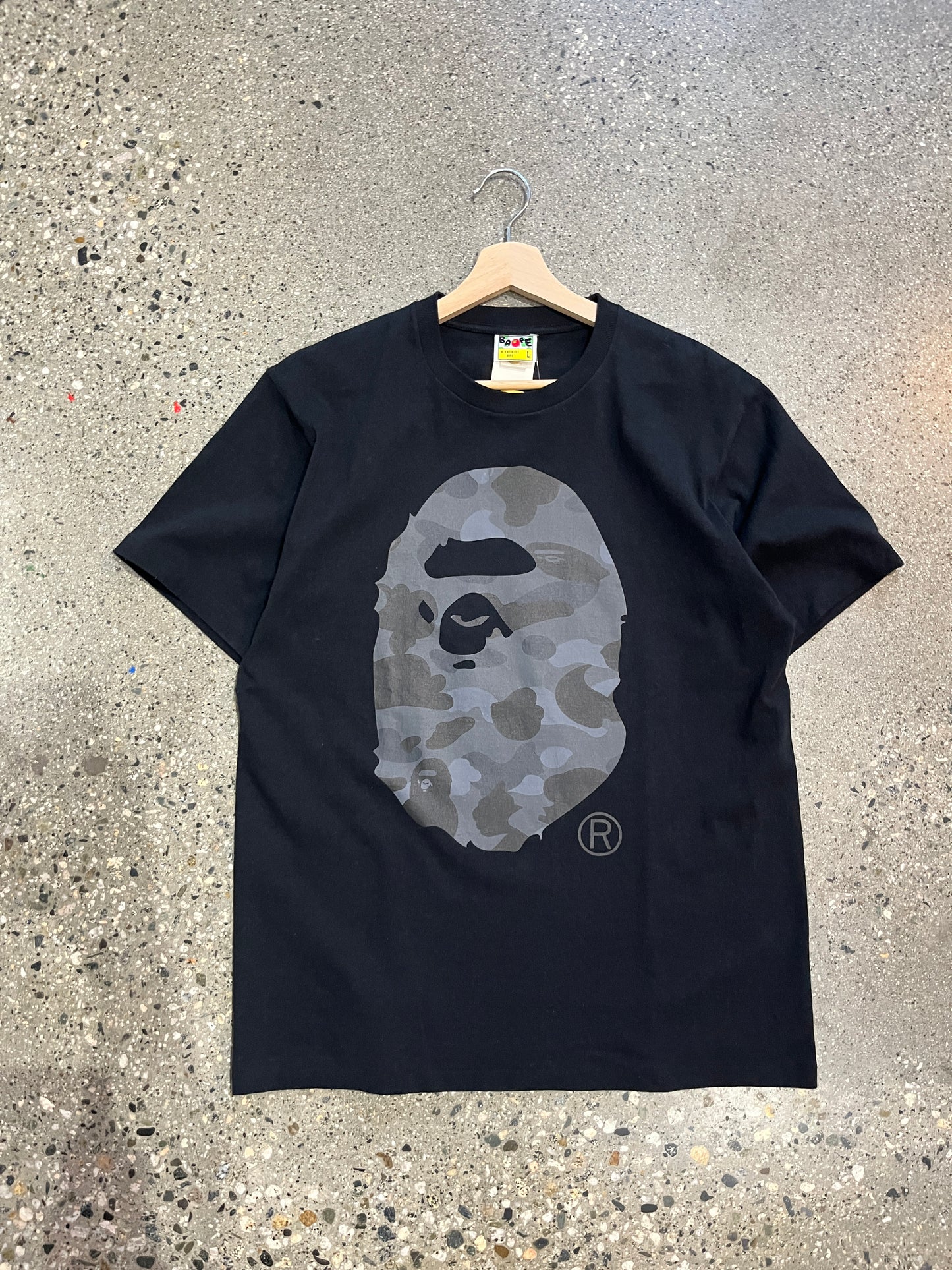 (L) Bape College Tee Black