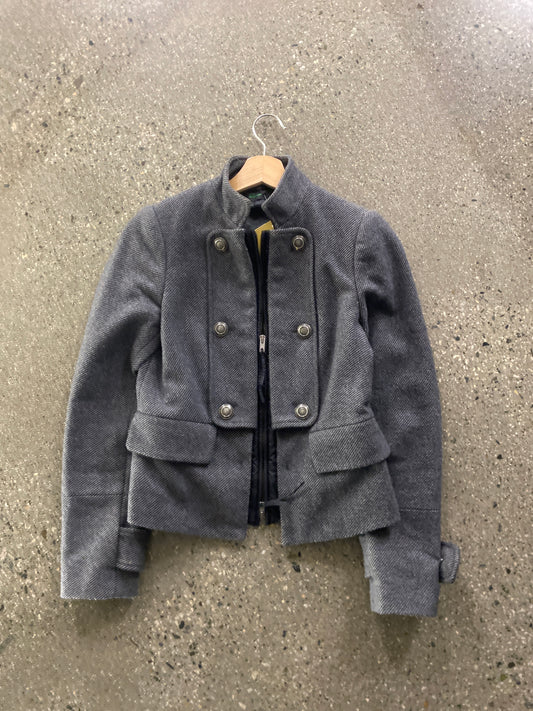 (Womens XS/S) Colors of Benetton Cropped Gray Jacket