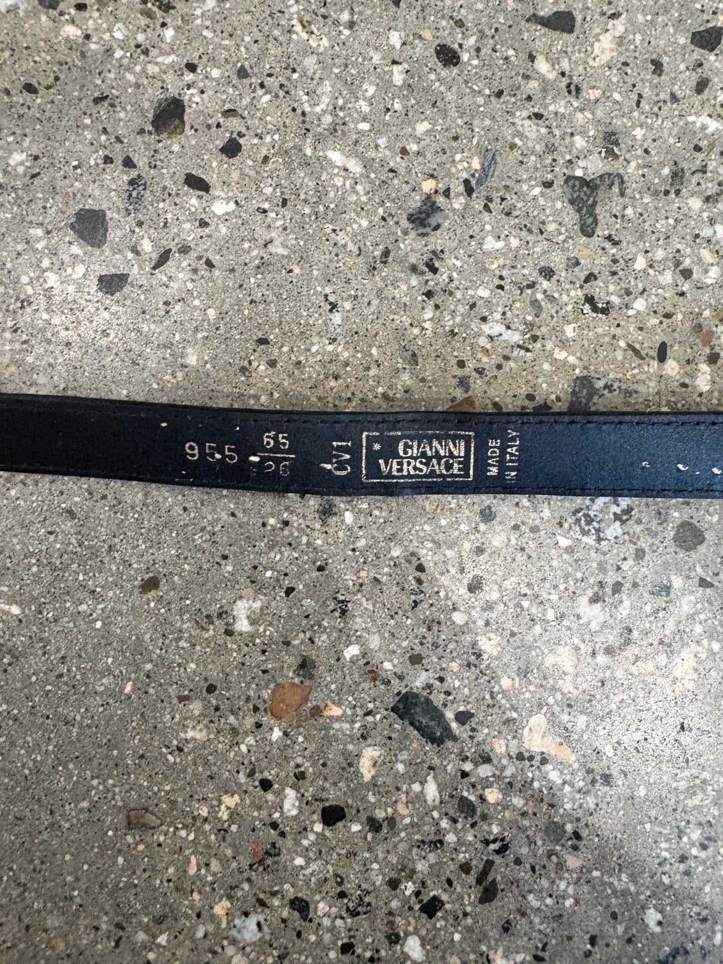 (23” waist) Older Versace Leopard Leather Belt