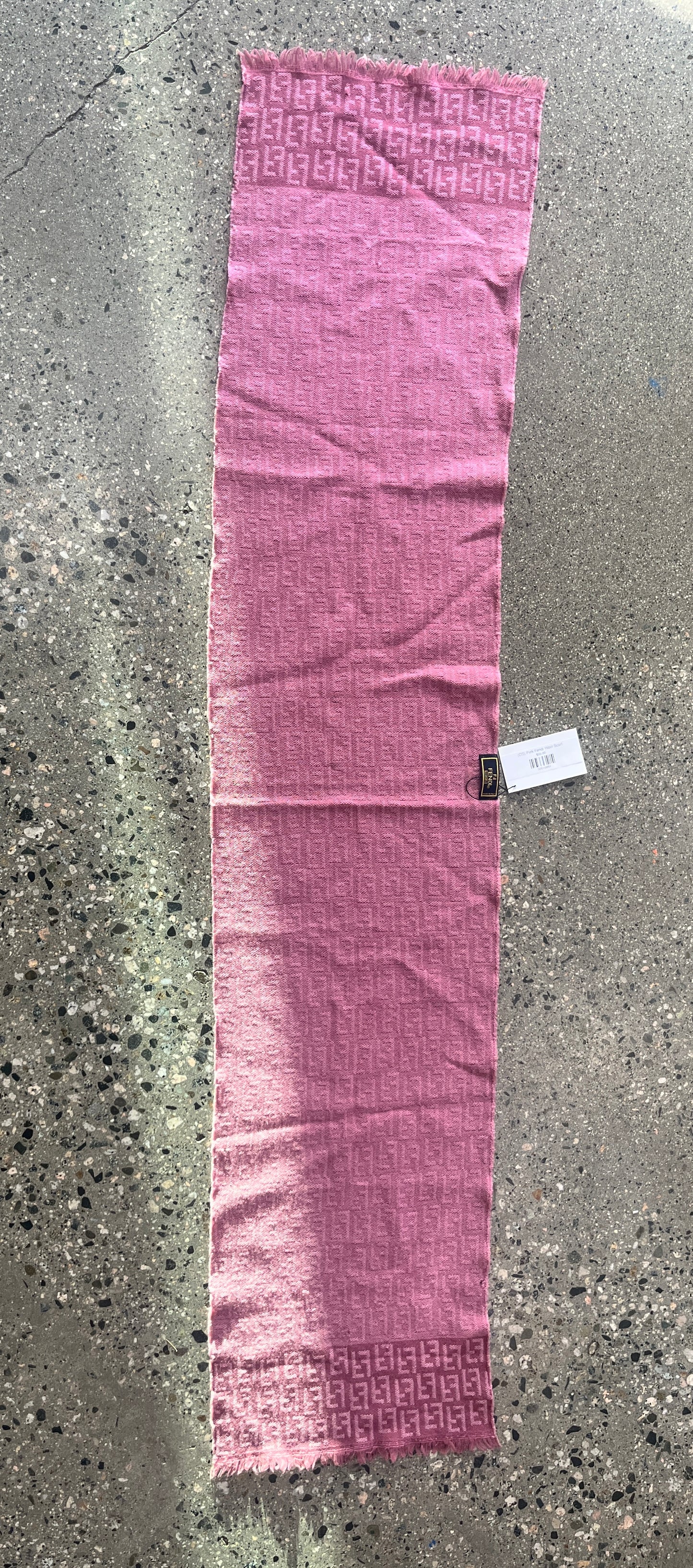 (OS) Pink Fendi Wool Scarf