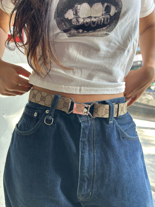 28” Vintage Gucci Adjustable Monogram belt
