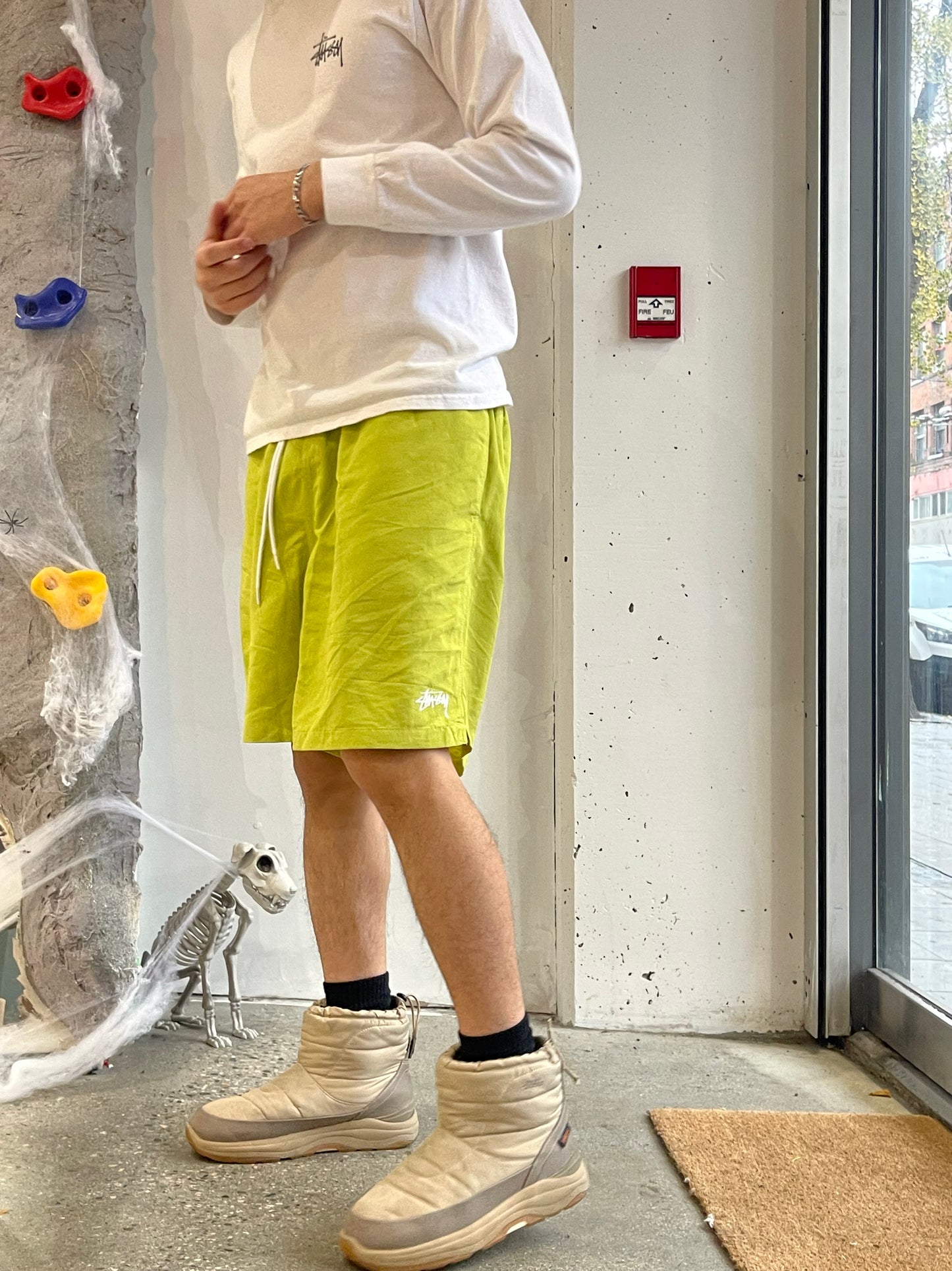 (L) Stussy neon script shorts