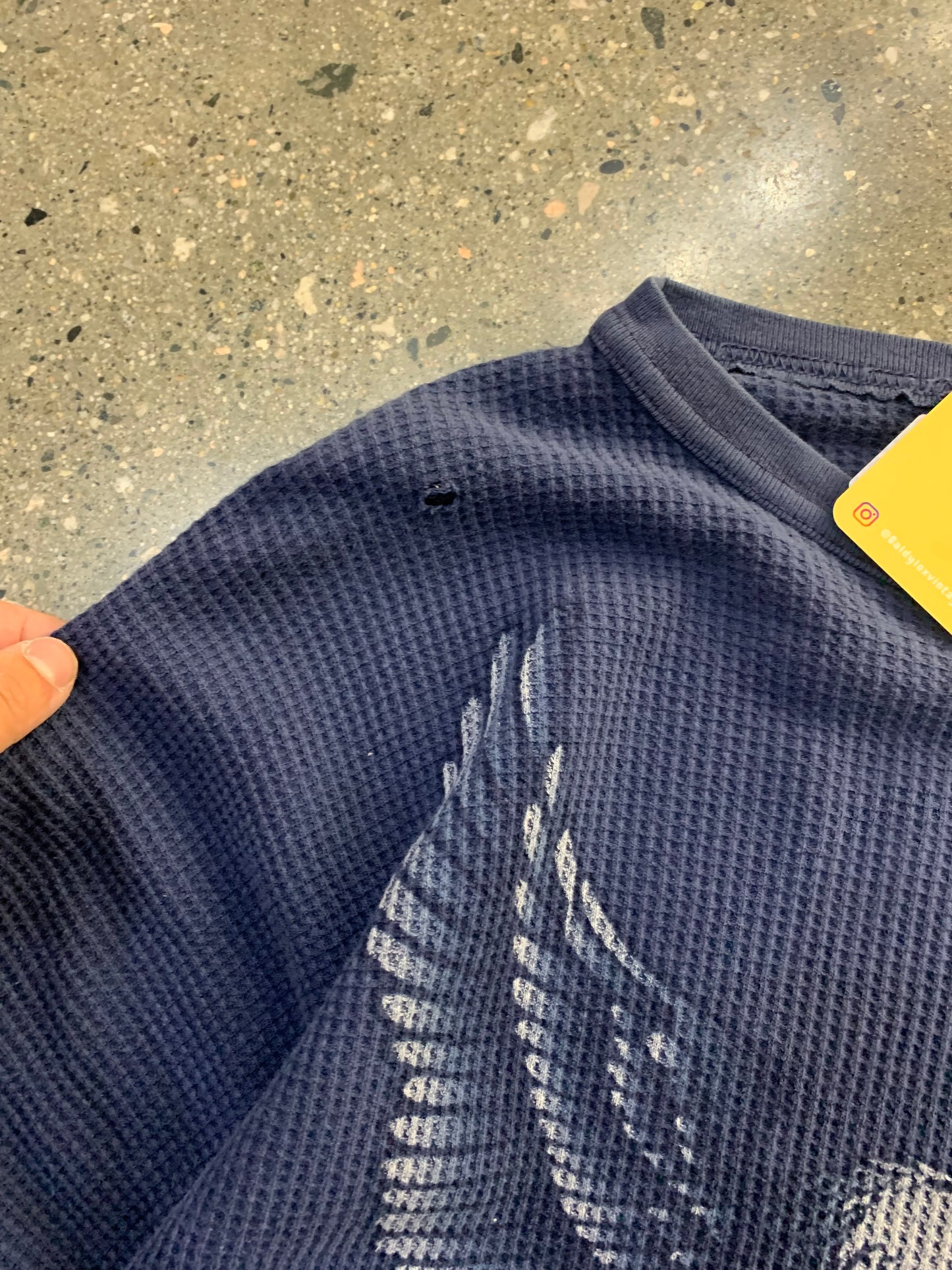 (XL/2X) 00's Harley Blue Waffle-knit Sweater