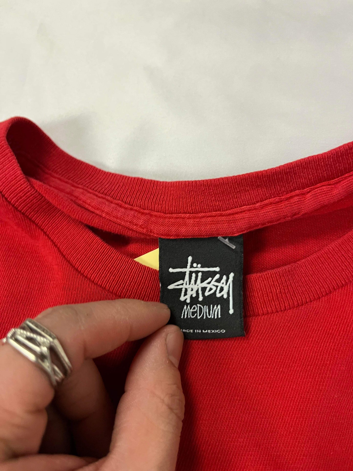 (M/L) Stussy Distressed Red Tee