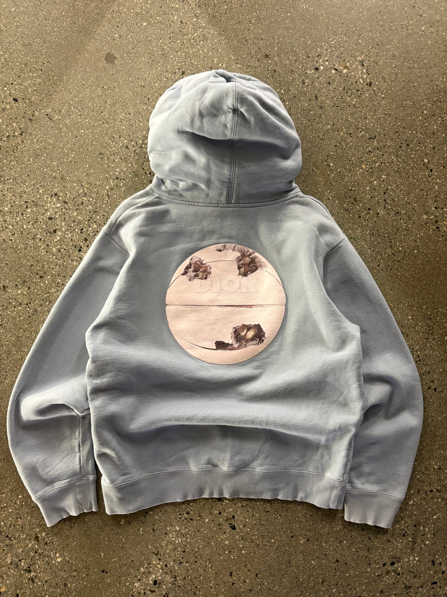 (L) Authentic Christian Dior x Daniel Arsham Blue Hoodie