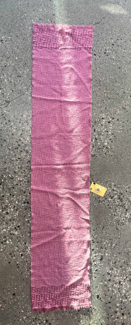 (OS) Pink Fendi Wool Scarf