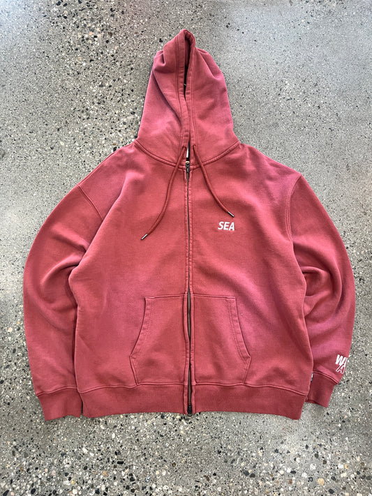 (L) Wind & Sea Script Zip Up Hoodie