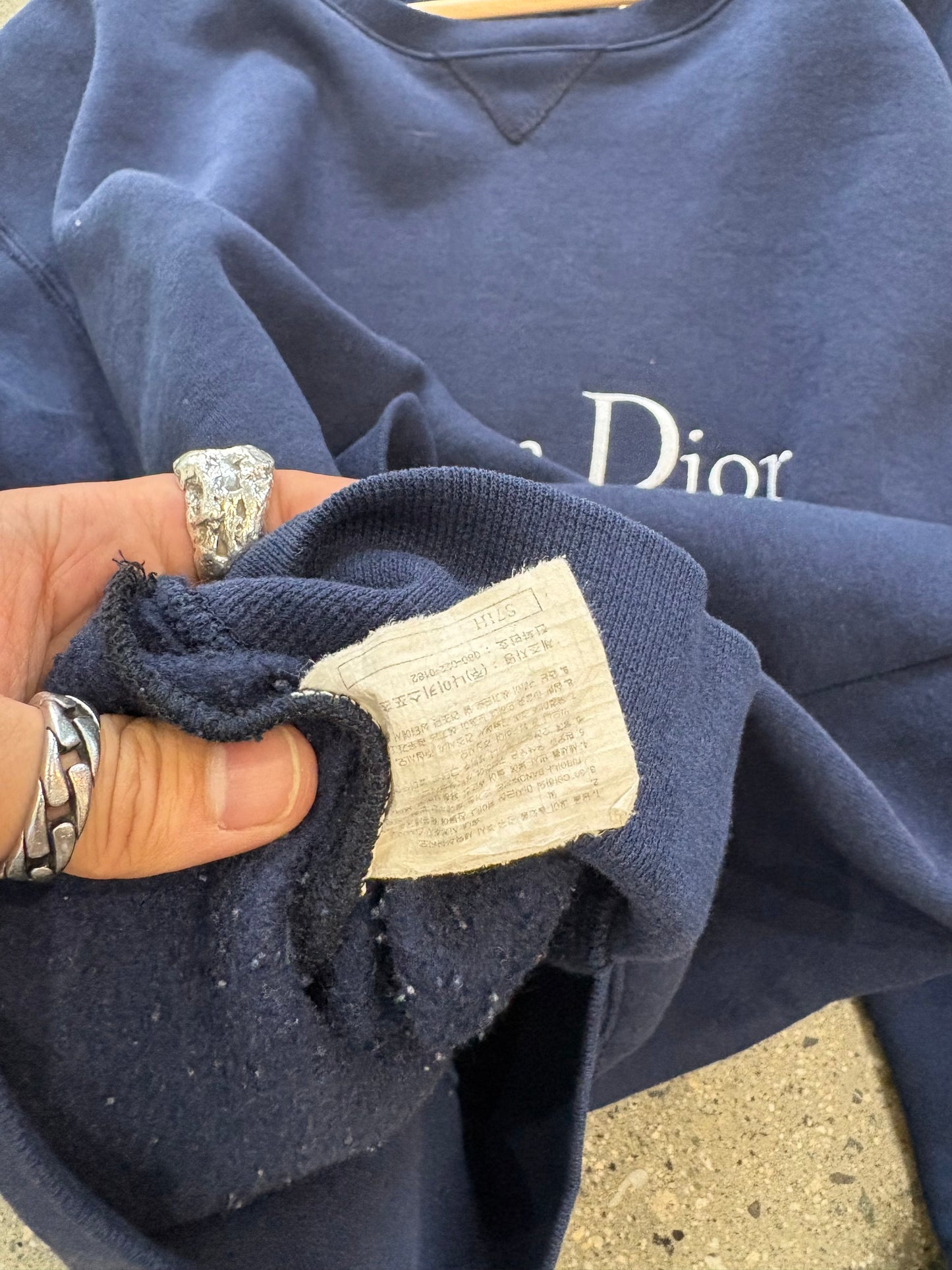 Navy Christian Dior crewneck