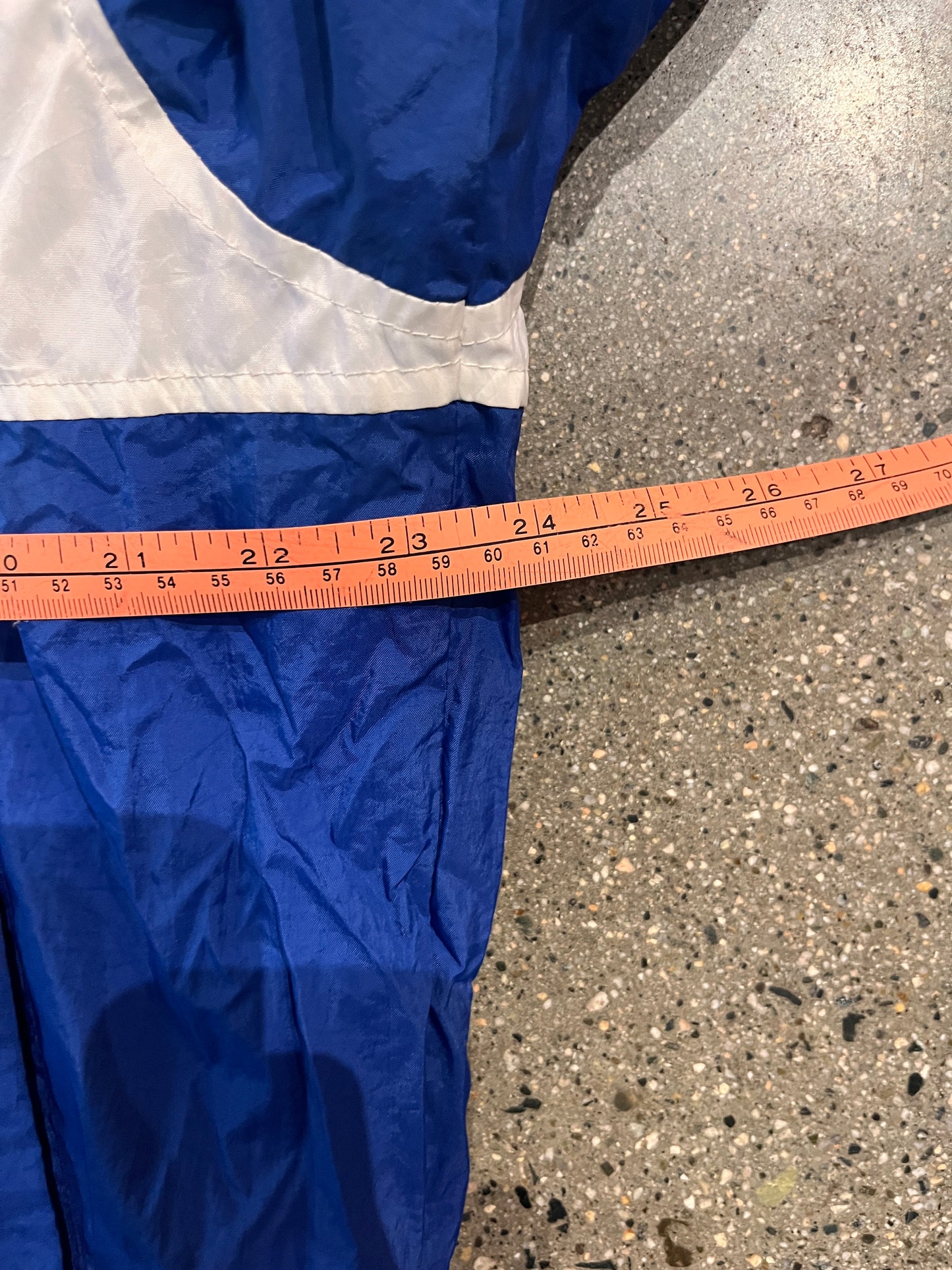 (L) 1990s Nike Big Swoosh Blue White Windbreaker