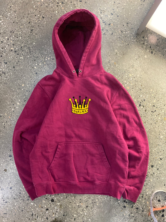 (M/L) Stussy Magenta Crown Hoodie
