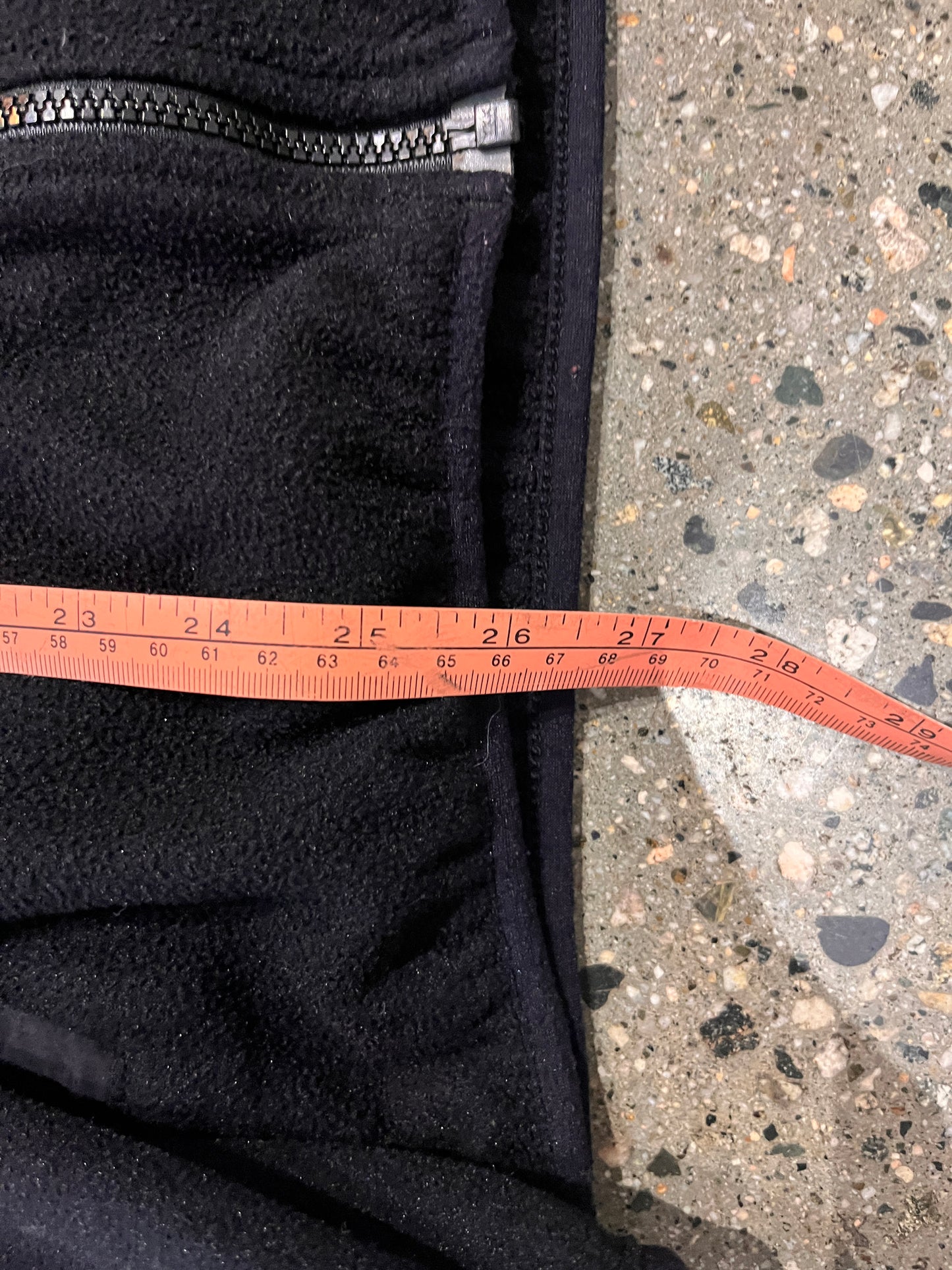 (L) black tnf fleece zip