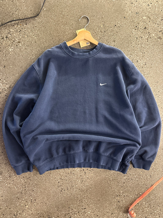 (XL) 2000s Navy Nike Swoosh Crewneck