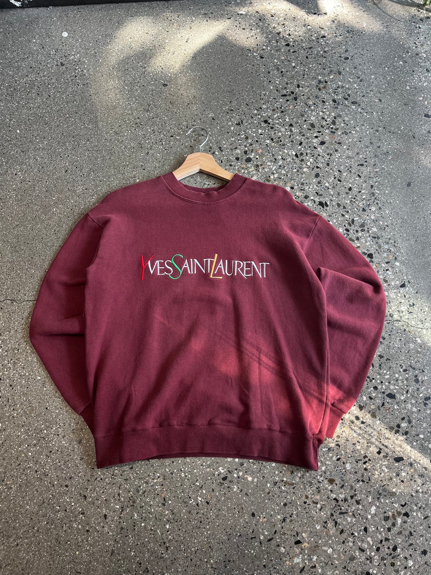 (X-Small) 90s Burgundy YSL CREW