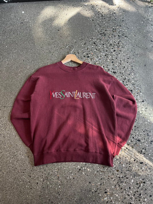 (X-Small) 90s Burgundy YSL CREW
