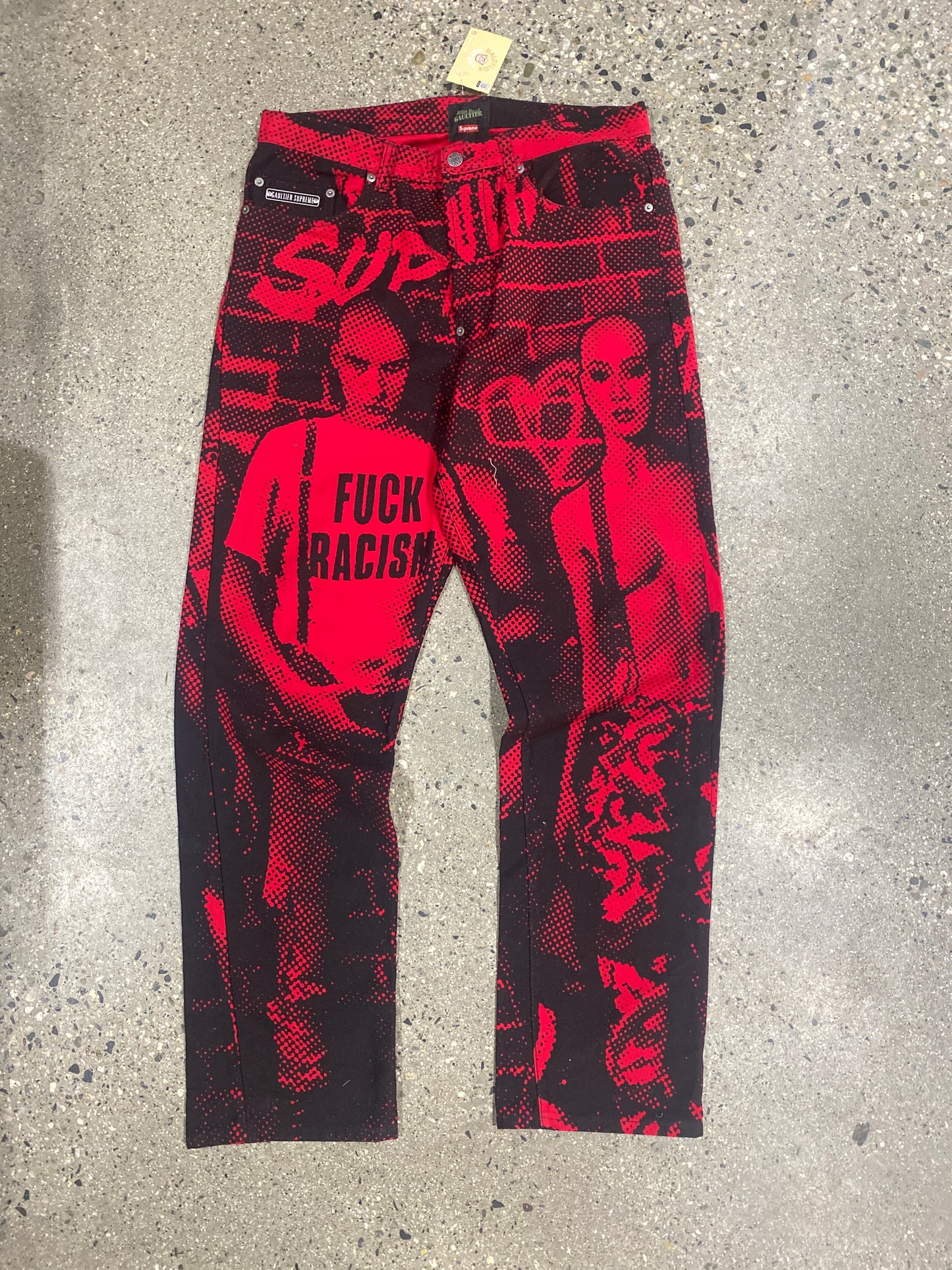 (34”) JPG x Supreme “ Fuck Racism “ Denim