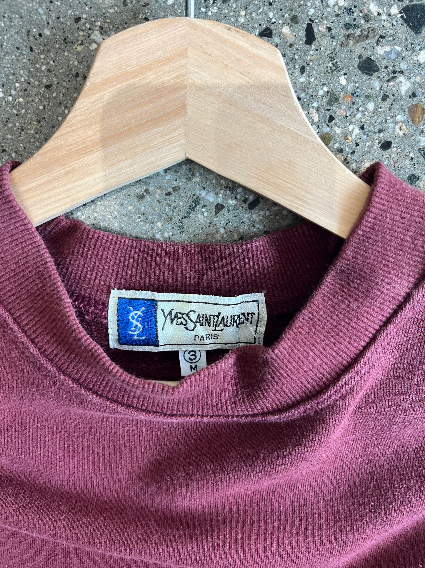 (X-Small) 90s Burgundy YSL CREW