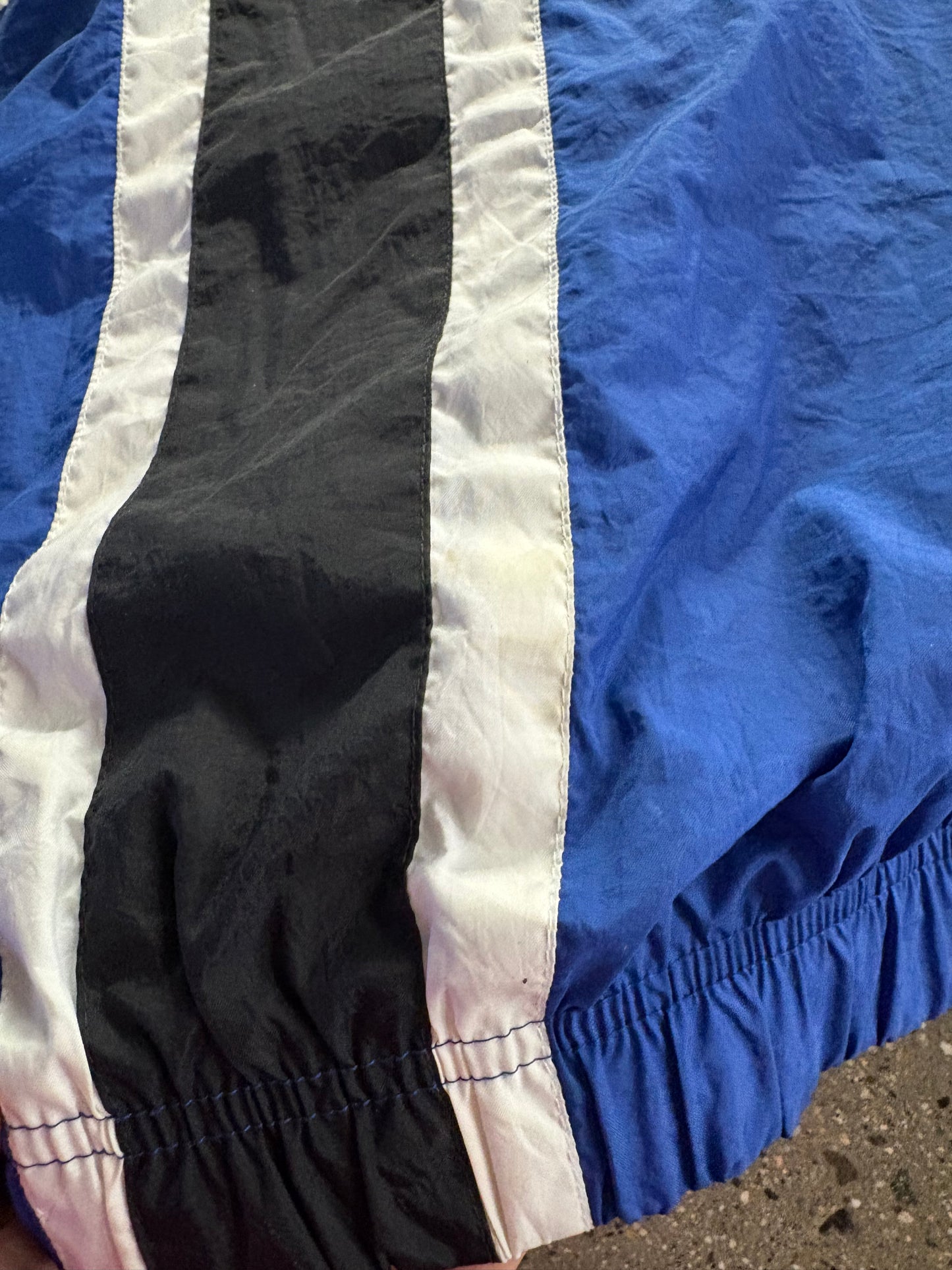 (L) 1990s Nike Big Swoosh Blue White Windbreaker
