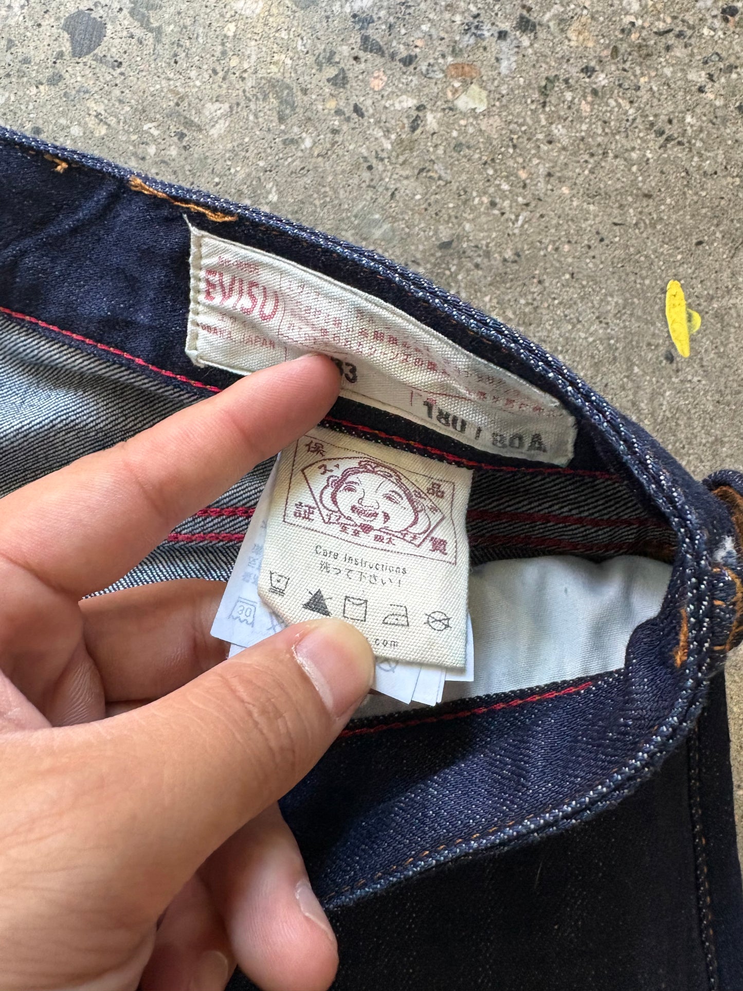 (33”W) Evisu Dark Indigo Jorts